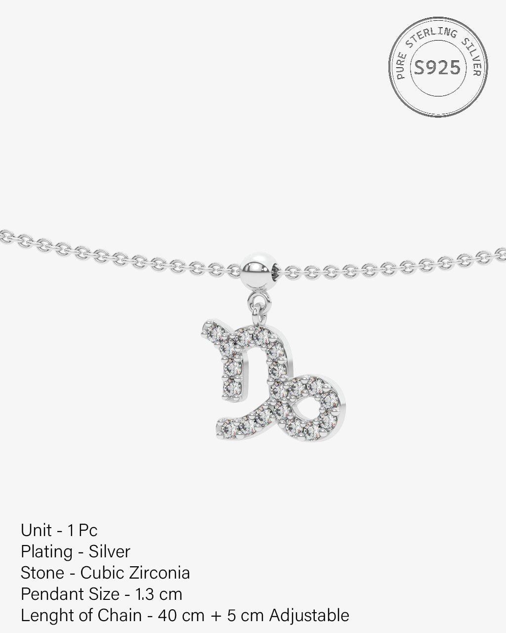 Capricorn Stone Pave Zodiac Necklace