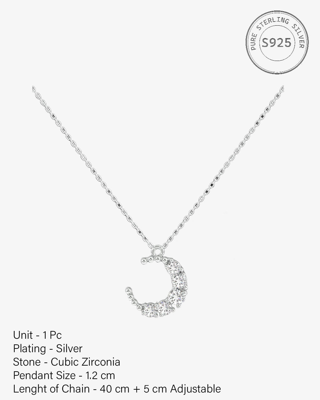 Crescent Moon Charm Necklace