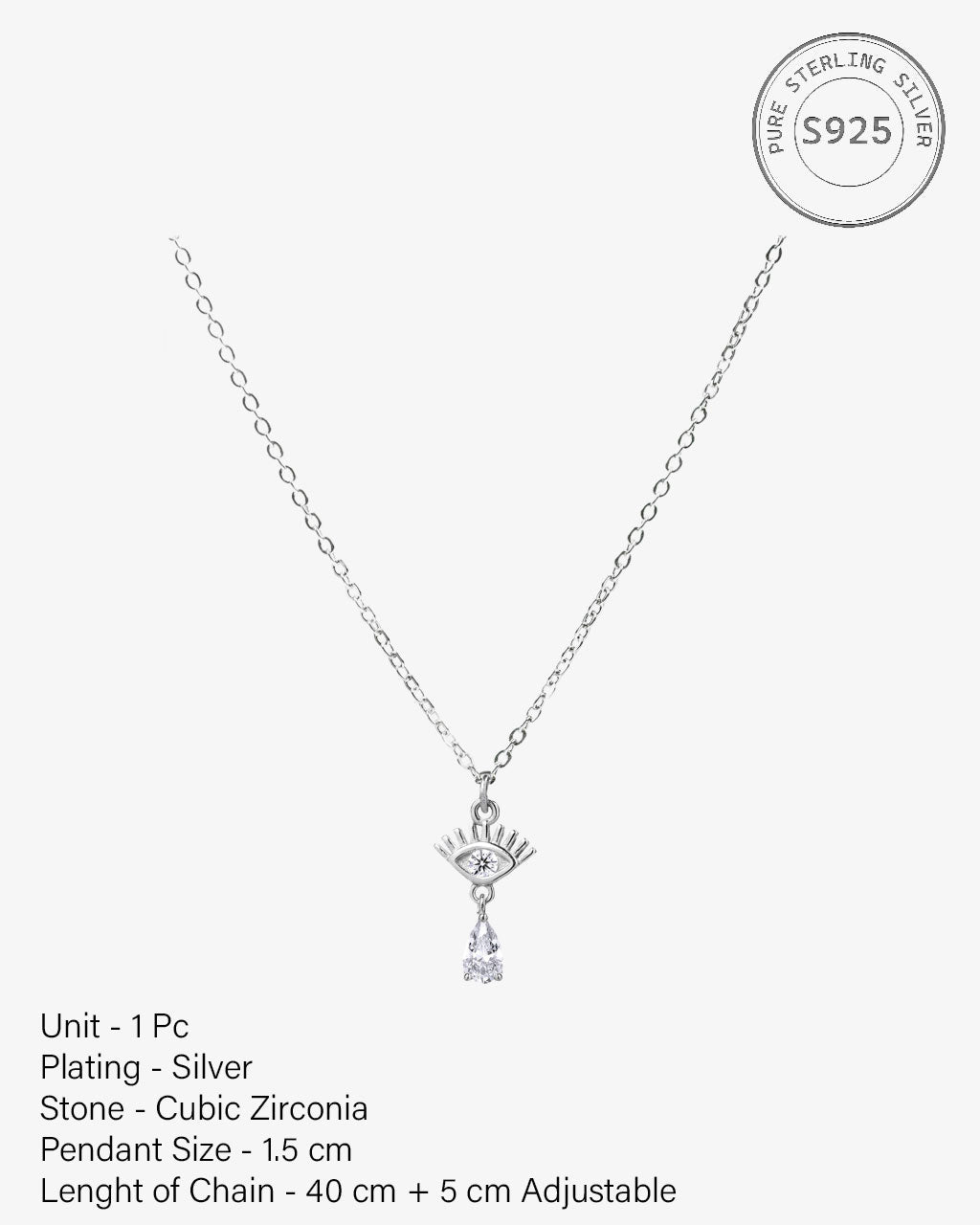 Dainty Evil Eye Charm - Necklace