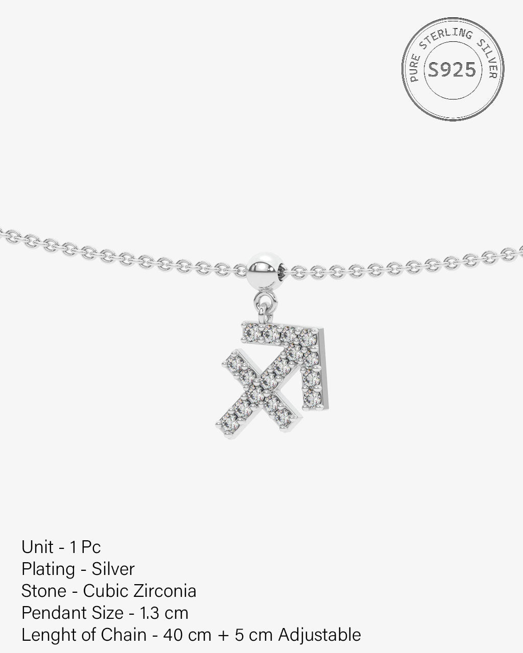 Sagittarius Stone Pave Zodiac Necklace