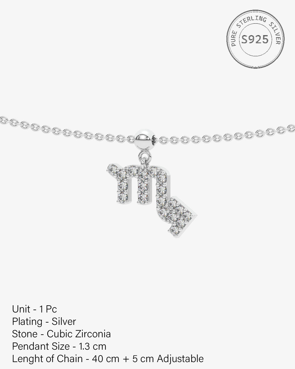 Scorpio Stone Pave Zodiac Necklace