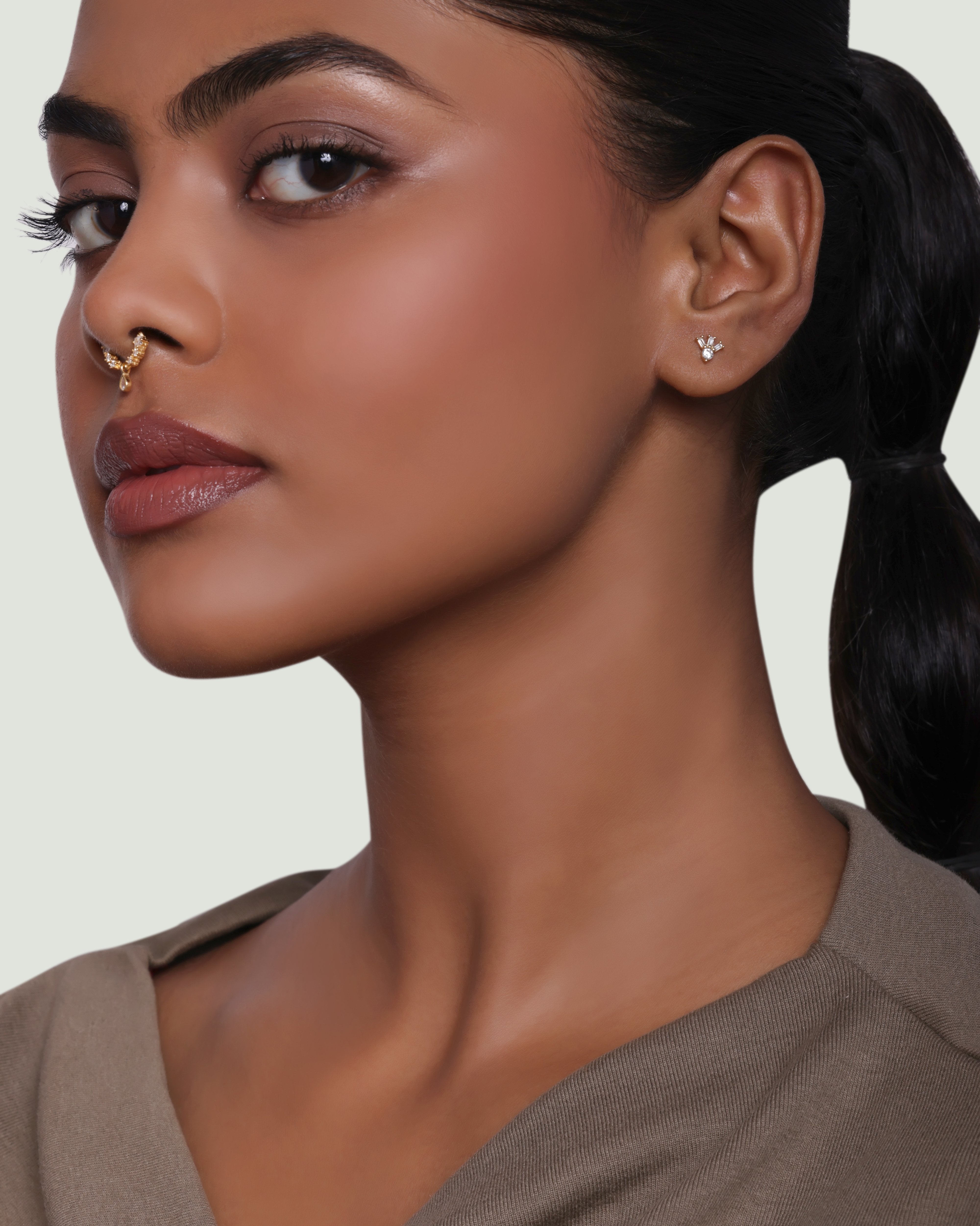 Baguette Rays Stud Earrings