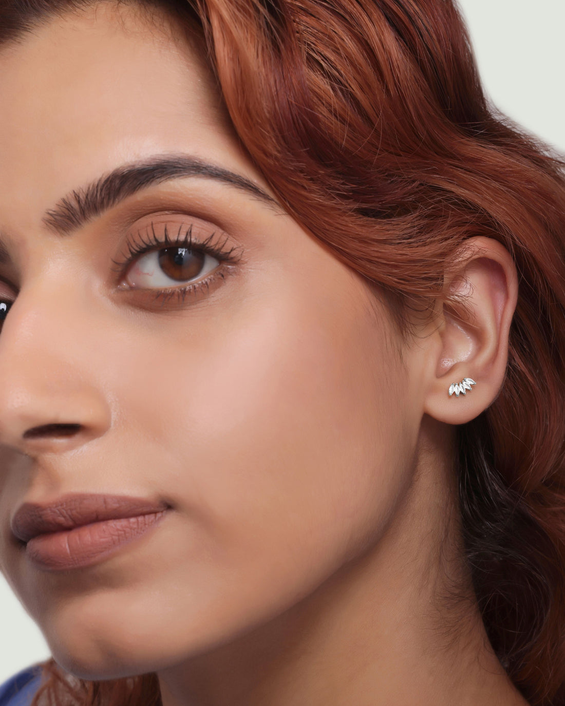 Baguette Stone Crown Stud Earrings