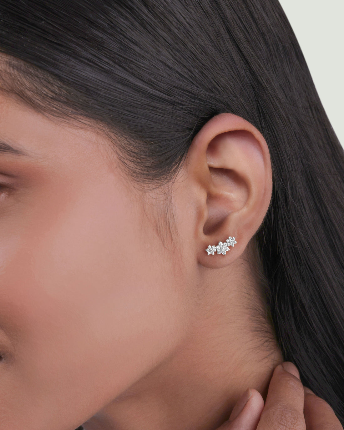 Garland Climber Flat Back Screw Stud Earrings