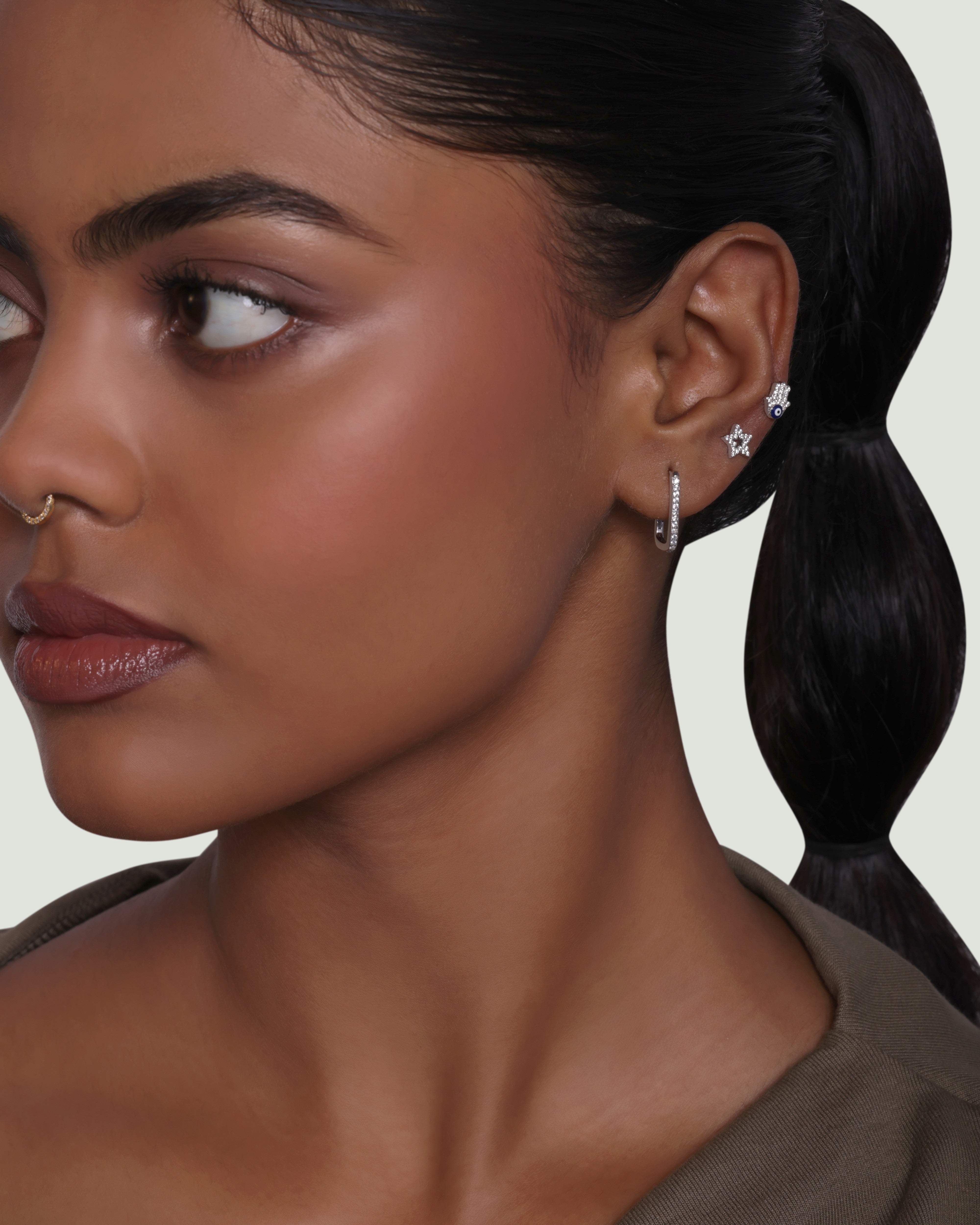 Budha Hand Evil Eye Stud - Minimal Earrings