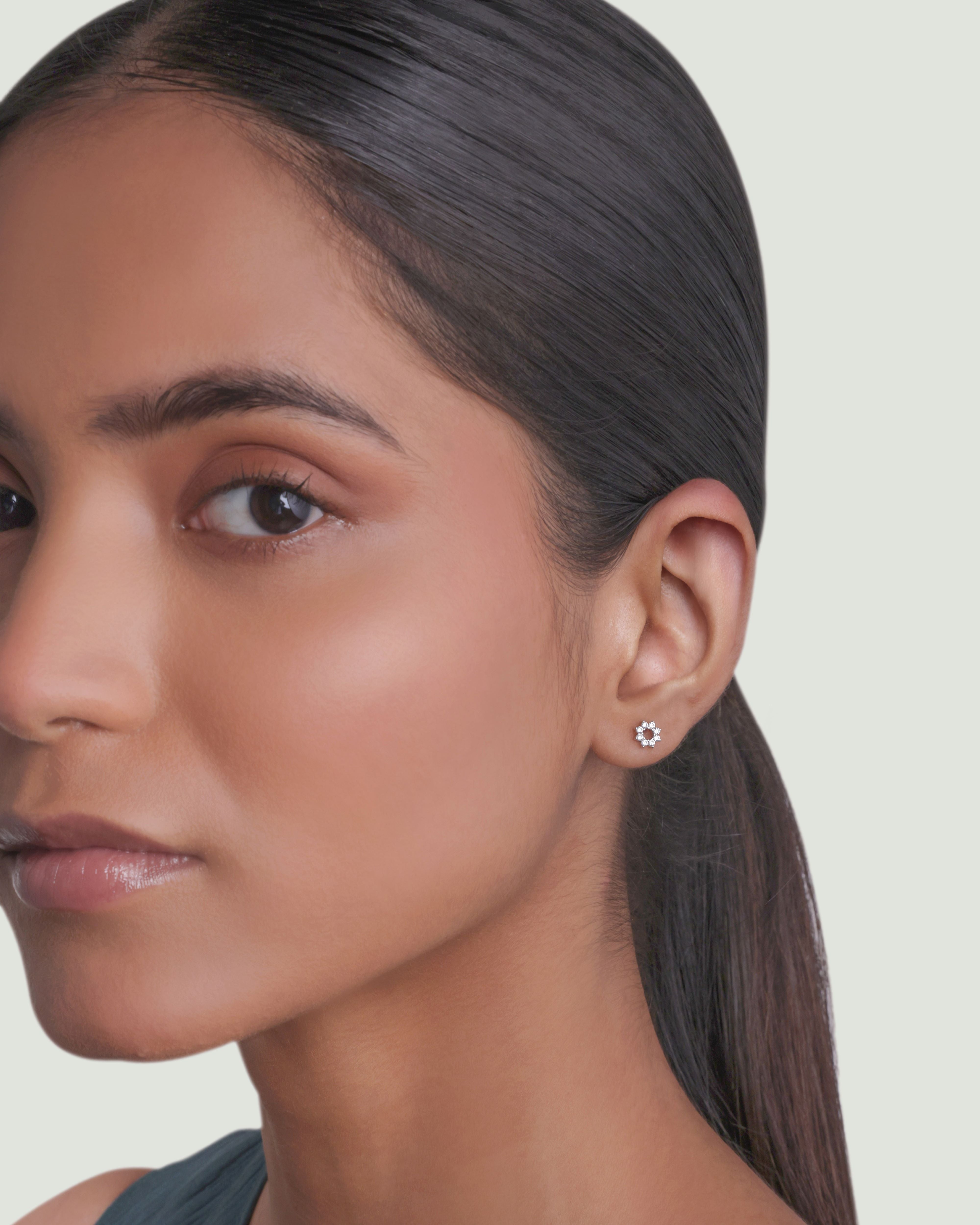 Dazzle Lilly Flat Back Screw Stud Earrings