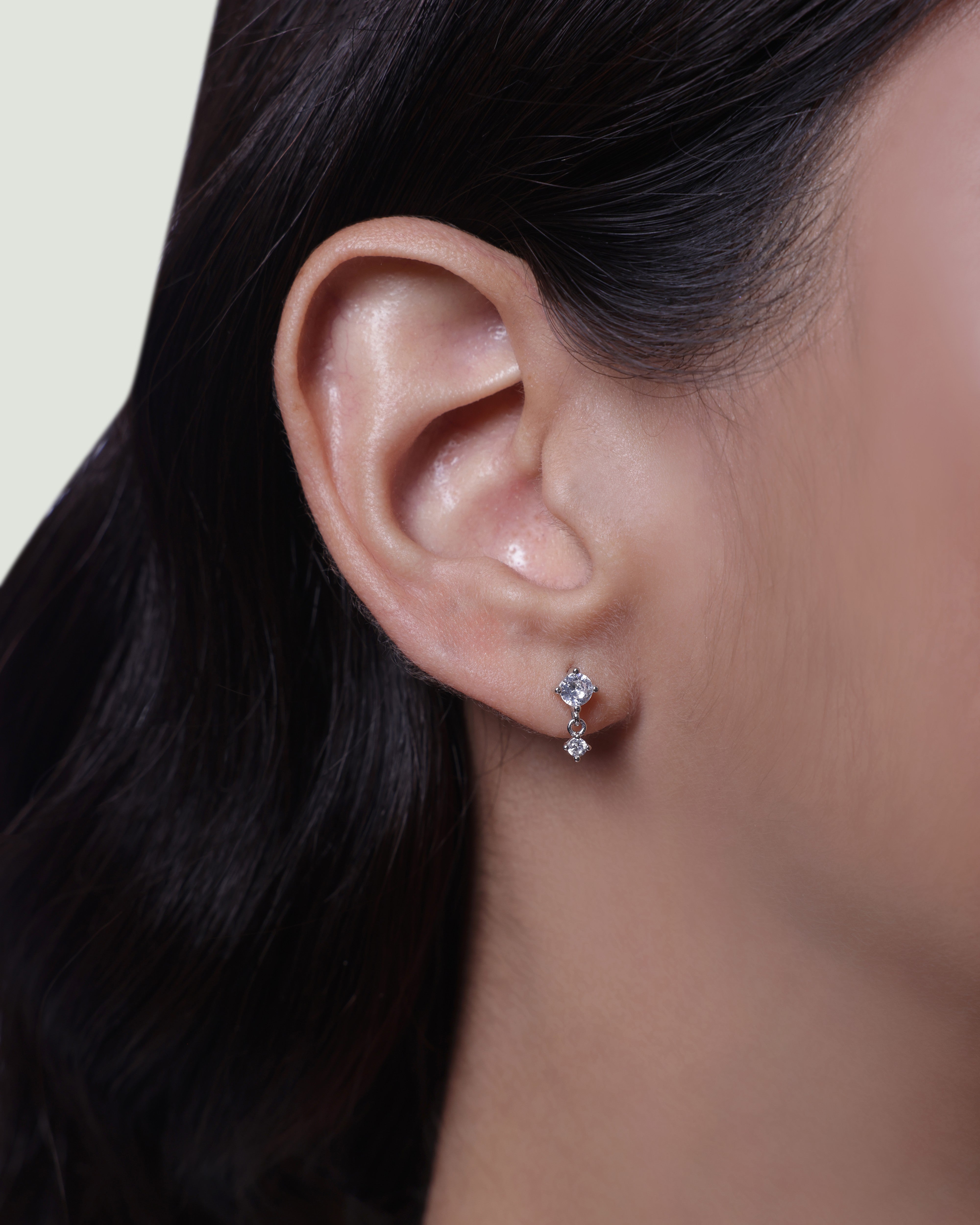 Dangle Threaded Flat Back Screw Stud Earrings