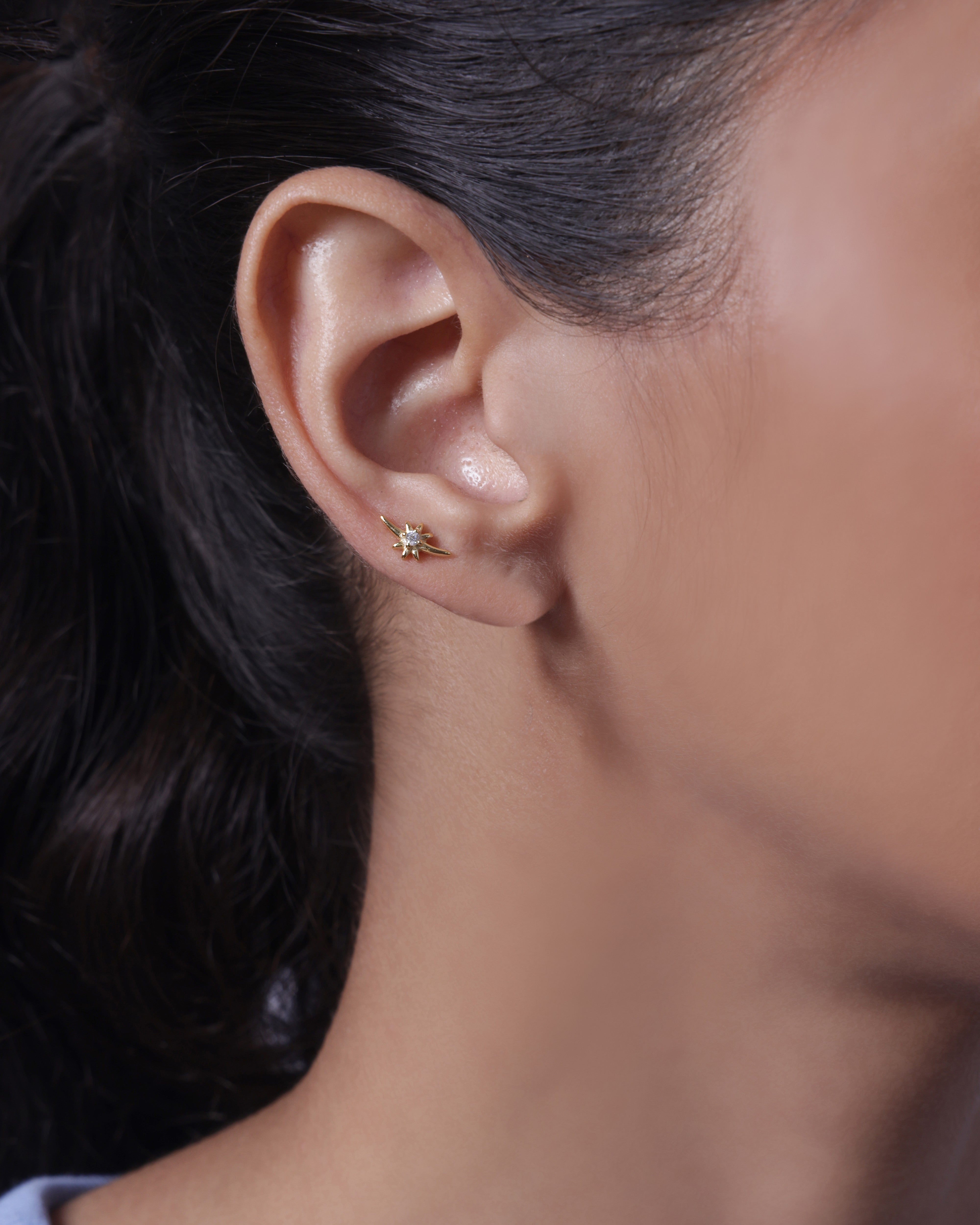 Stellar Shine Stud Flat Back Stud Earrings