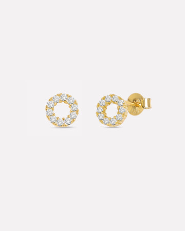 Zircon Circle Hollow Stud Earrings