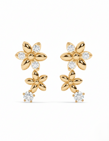 Dainty Floral Curve Stud Earrings