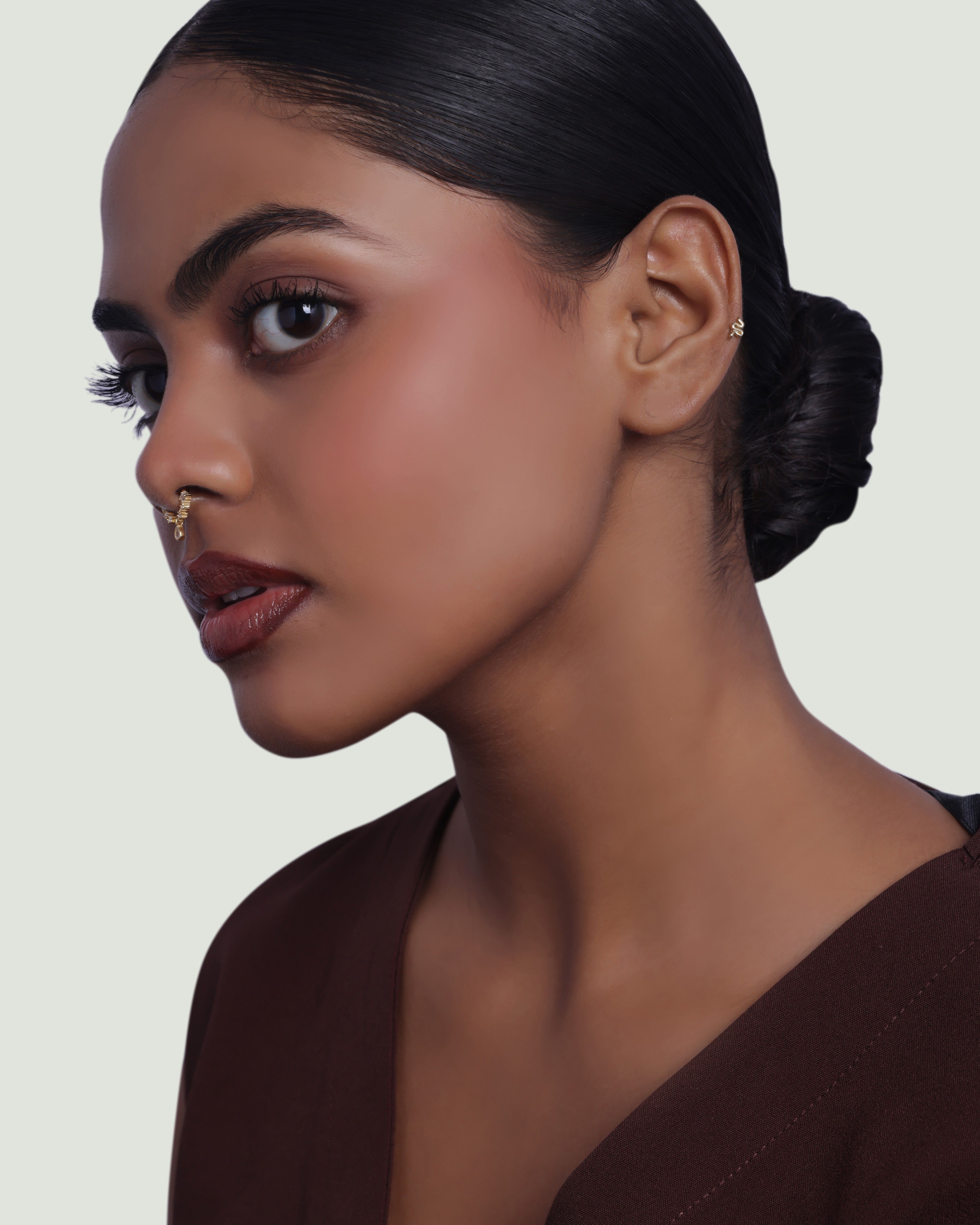 Serpentine Flat Back Stud Earrings