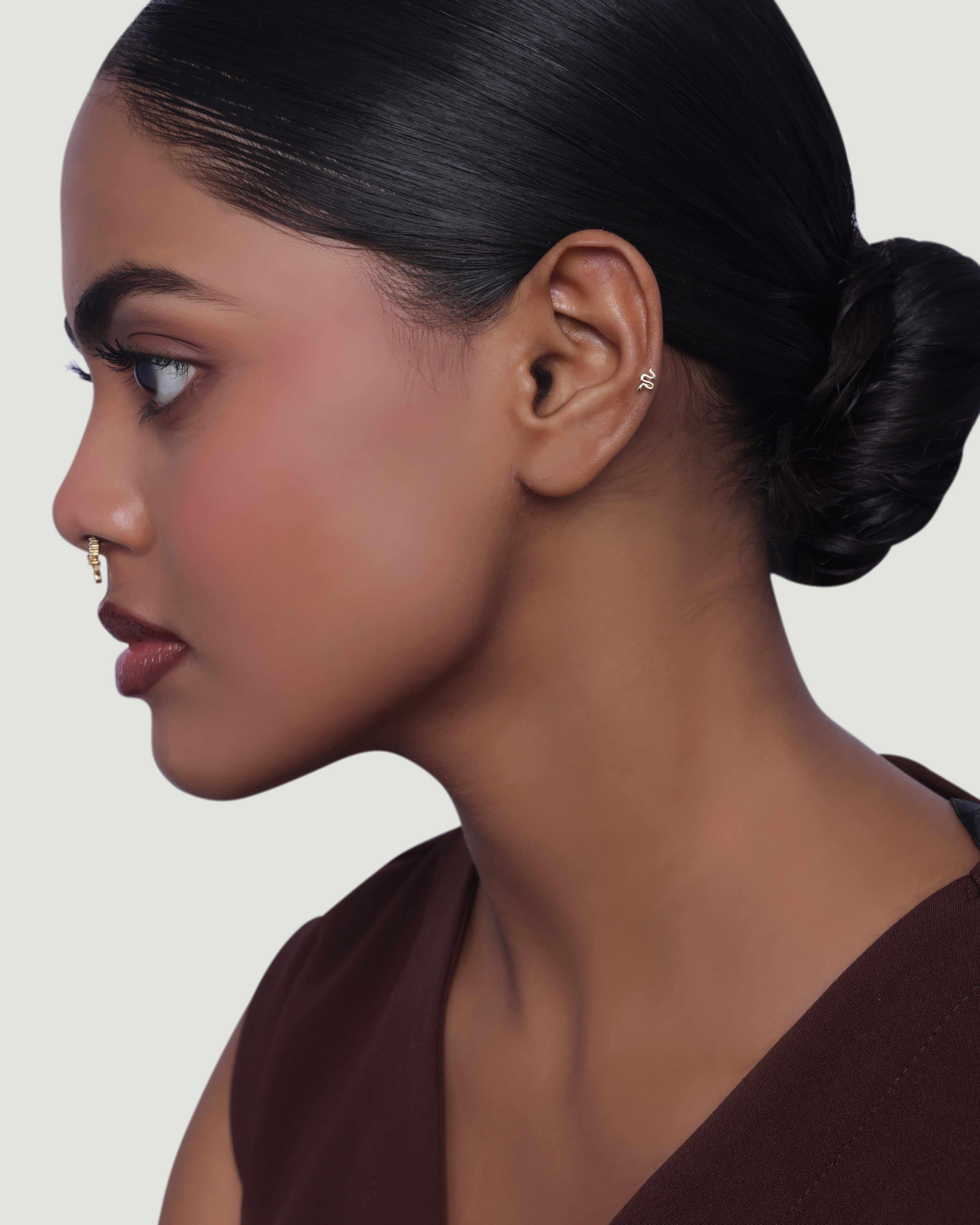 Serpentine Flat Back Stud Earrings