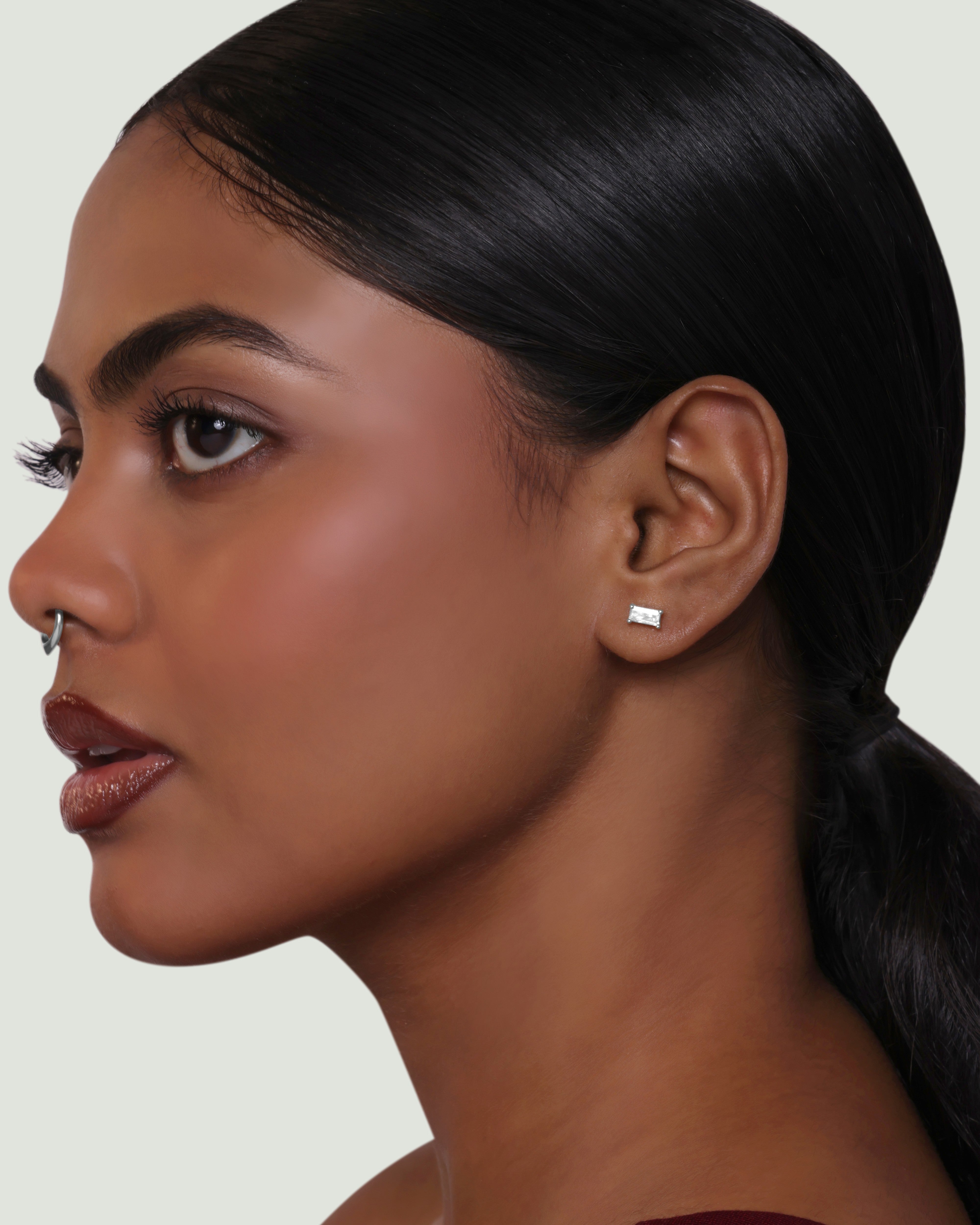 Boxy Flat Back Stud Earrings