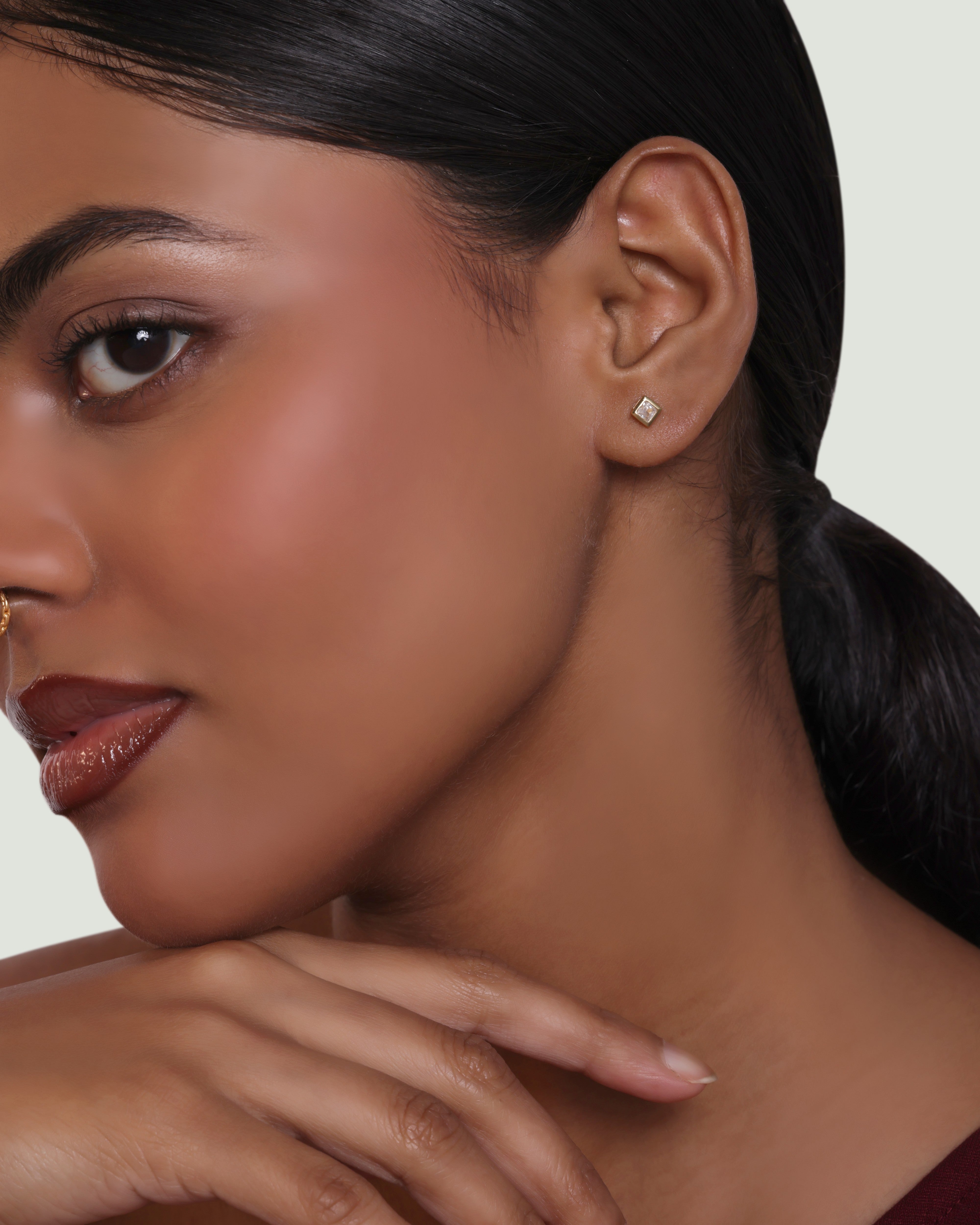 Princess Cut Stud Earrings