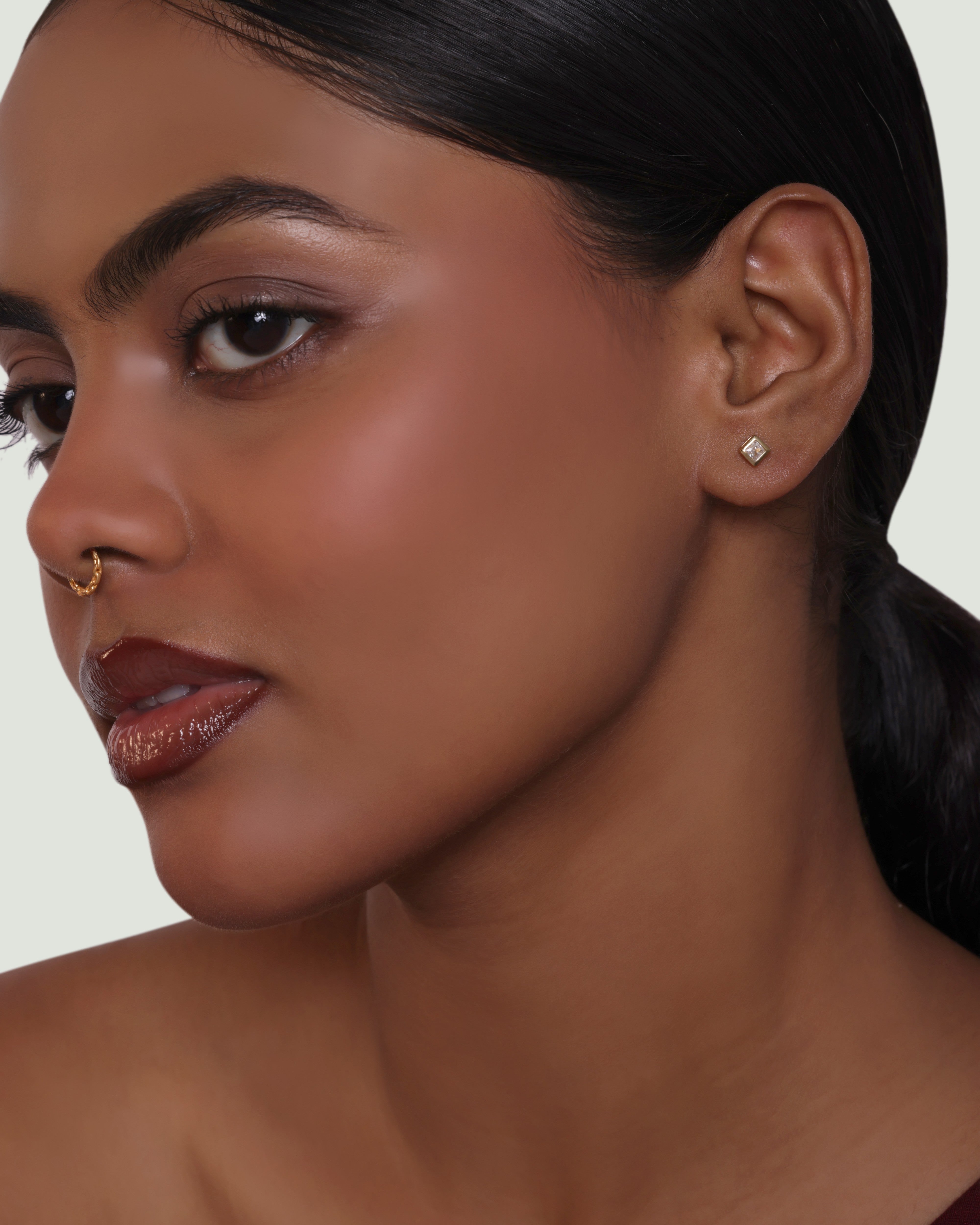 Princess Cut Stud Earrings