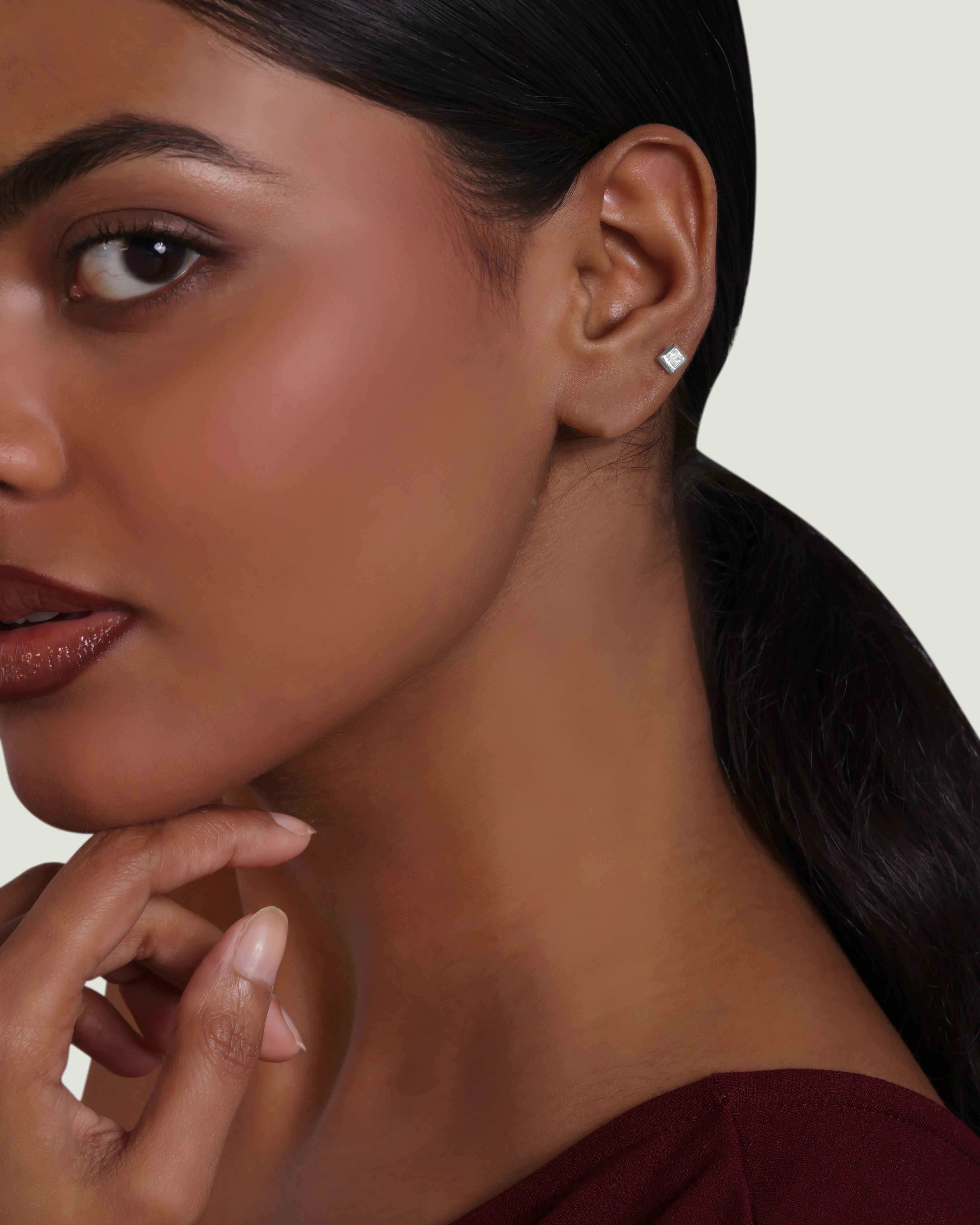 Princess Cut Stud Earrings