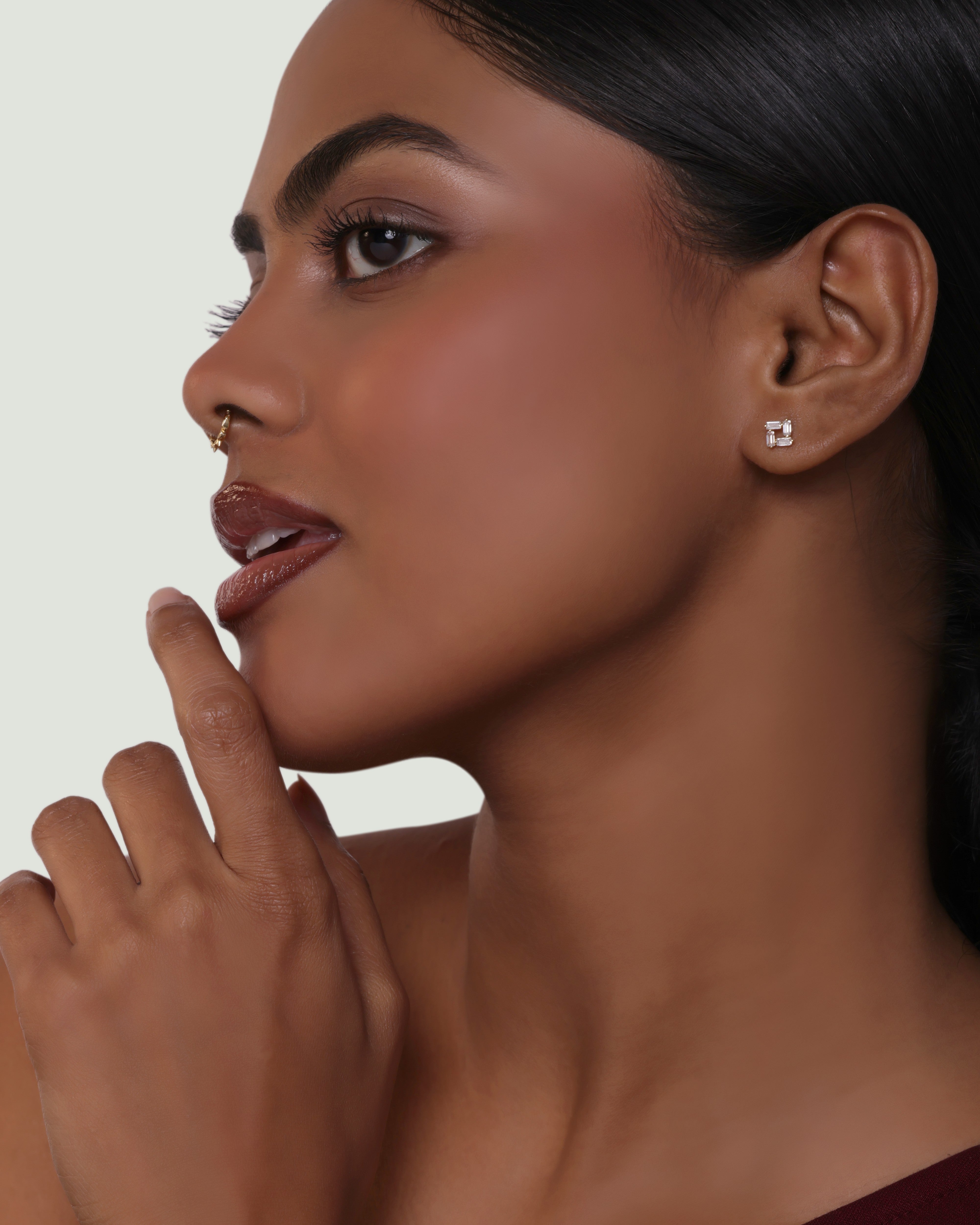 Sparkle Matrix Flat Back Stud Earrings