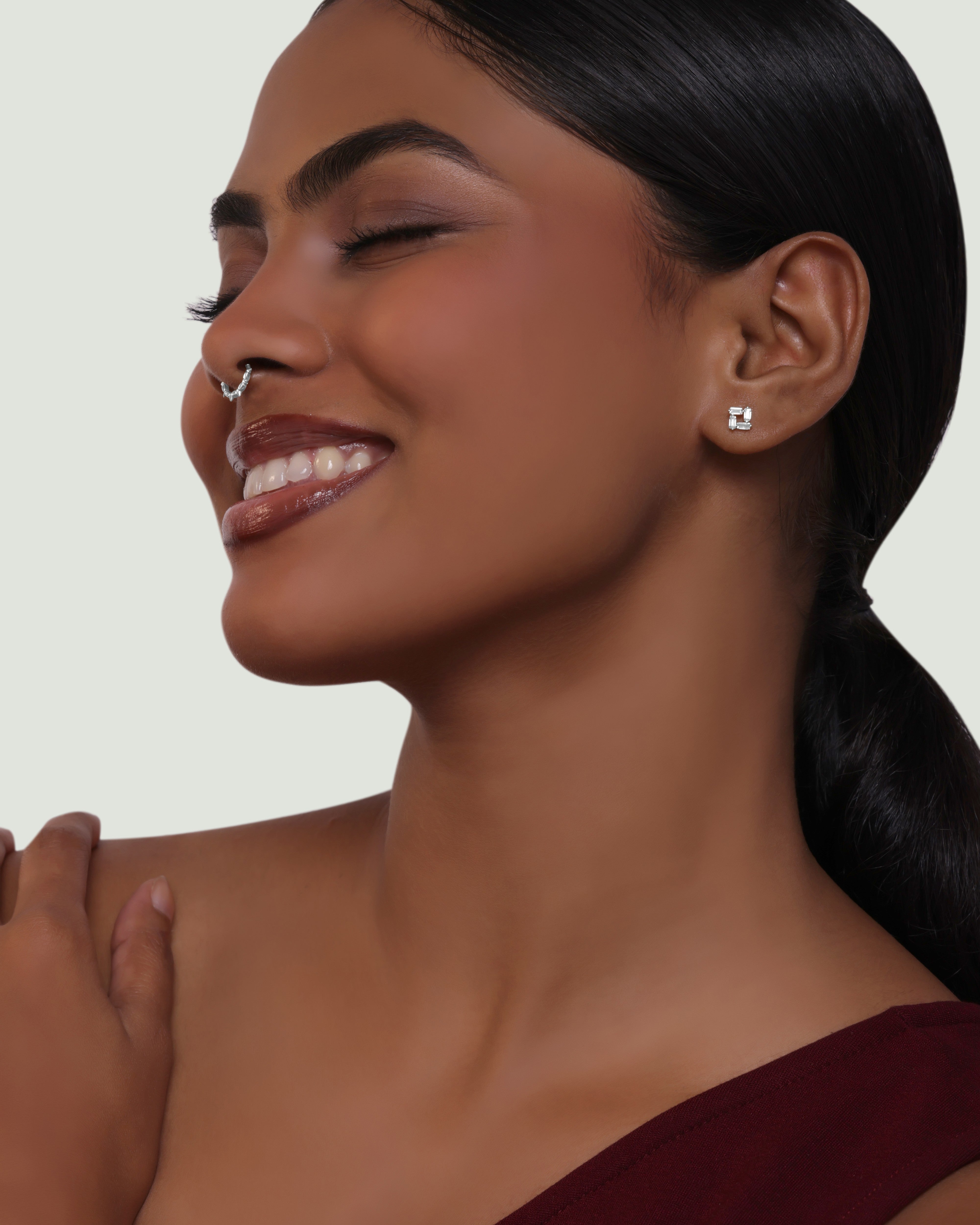 Sparkle Matrix Flat Back Stud Earrings