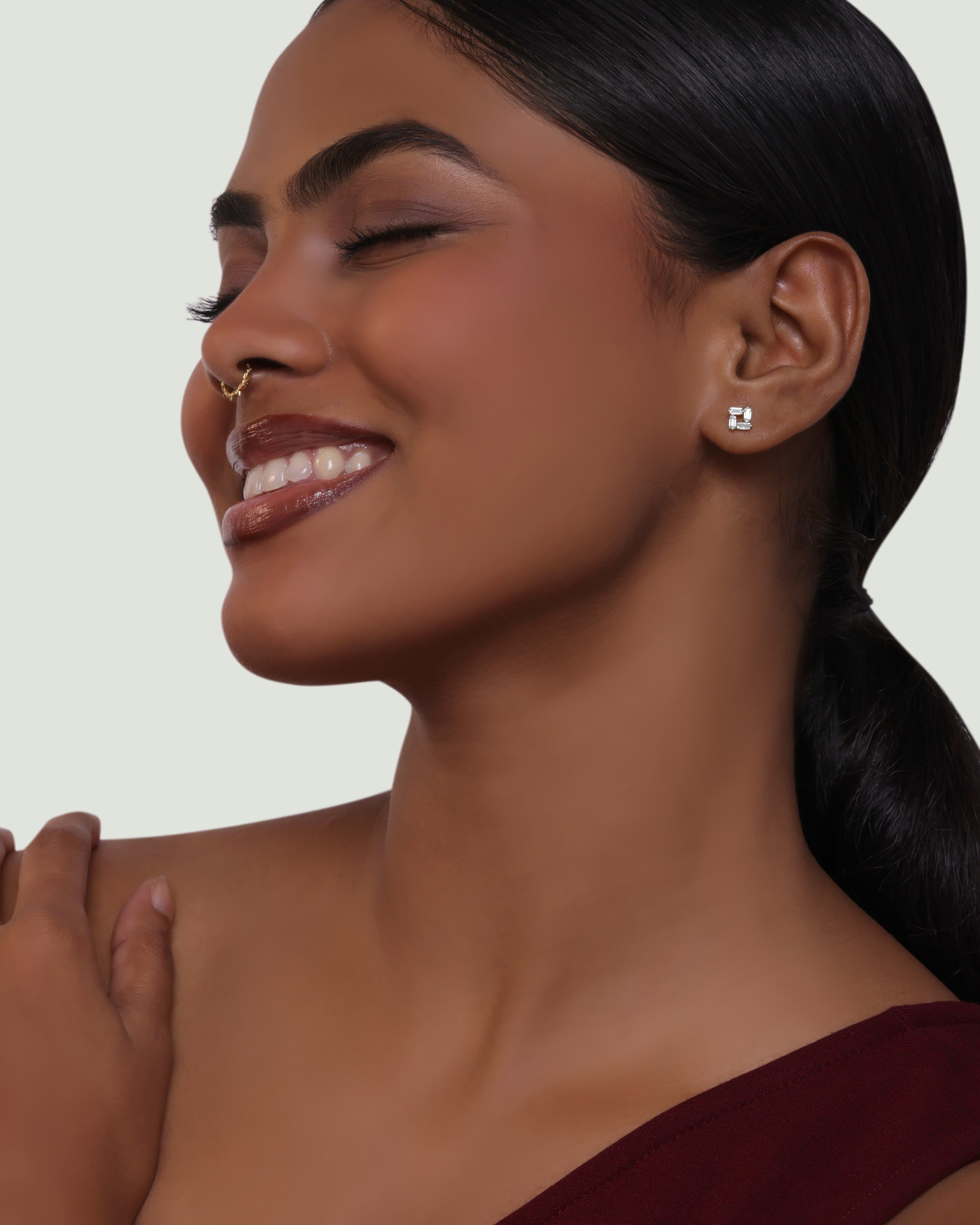 Sparkle Matrix Flat Back Stud Earrings