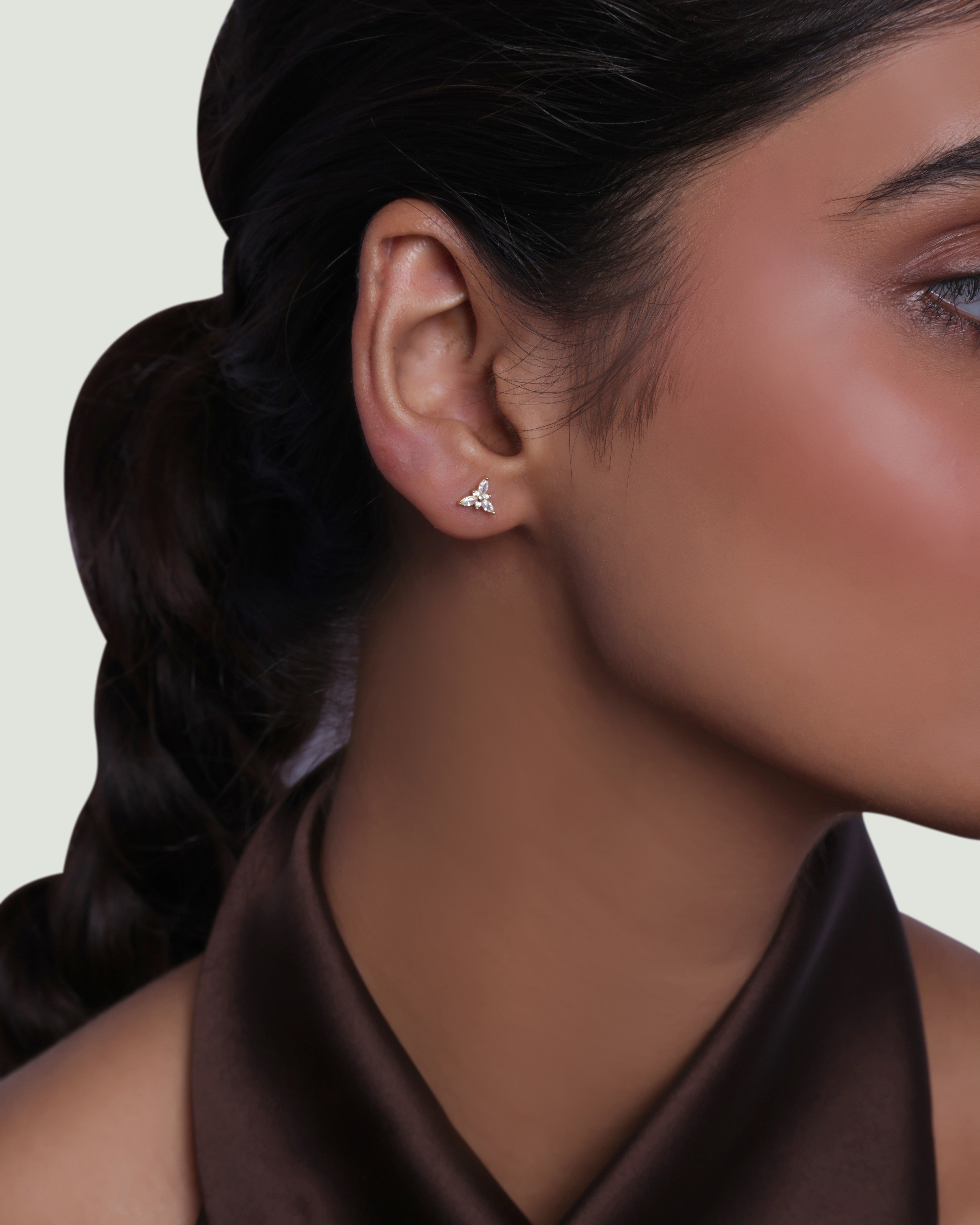 Iris Flat Back Stud Earrings