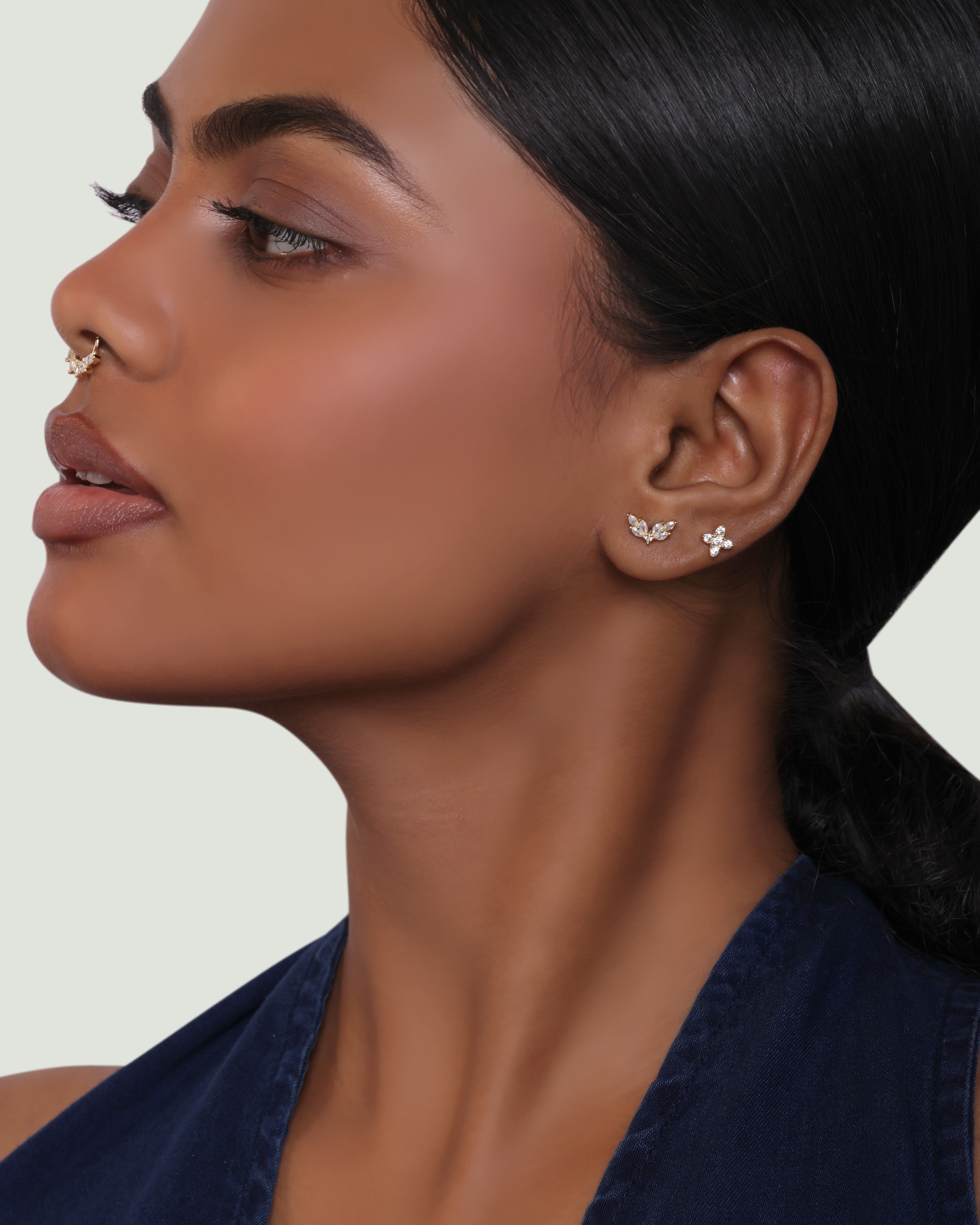 Rosaline Flat Back Stud Earrings