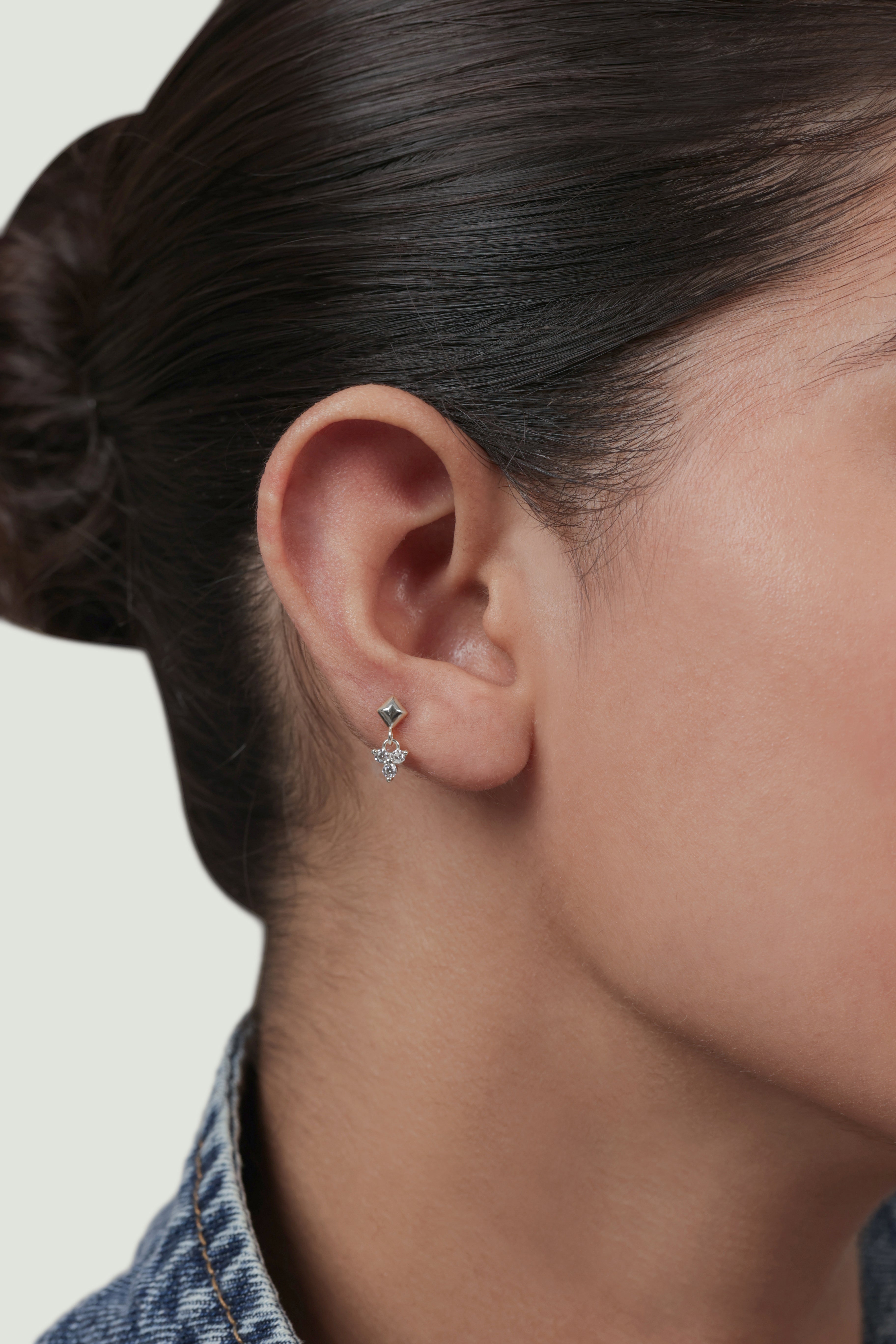 Pyramid Dangle Cartilage Flat Back Earrings