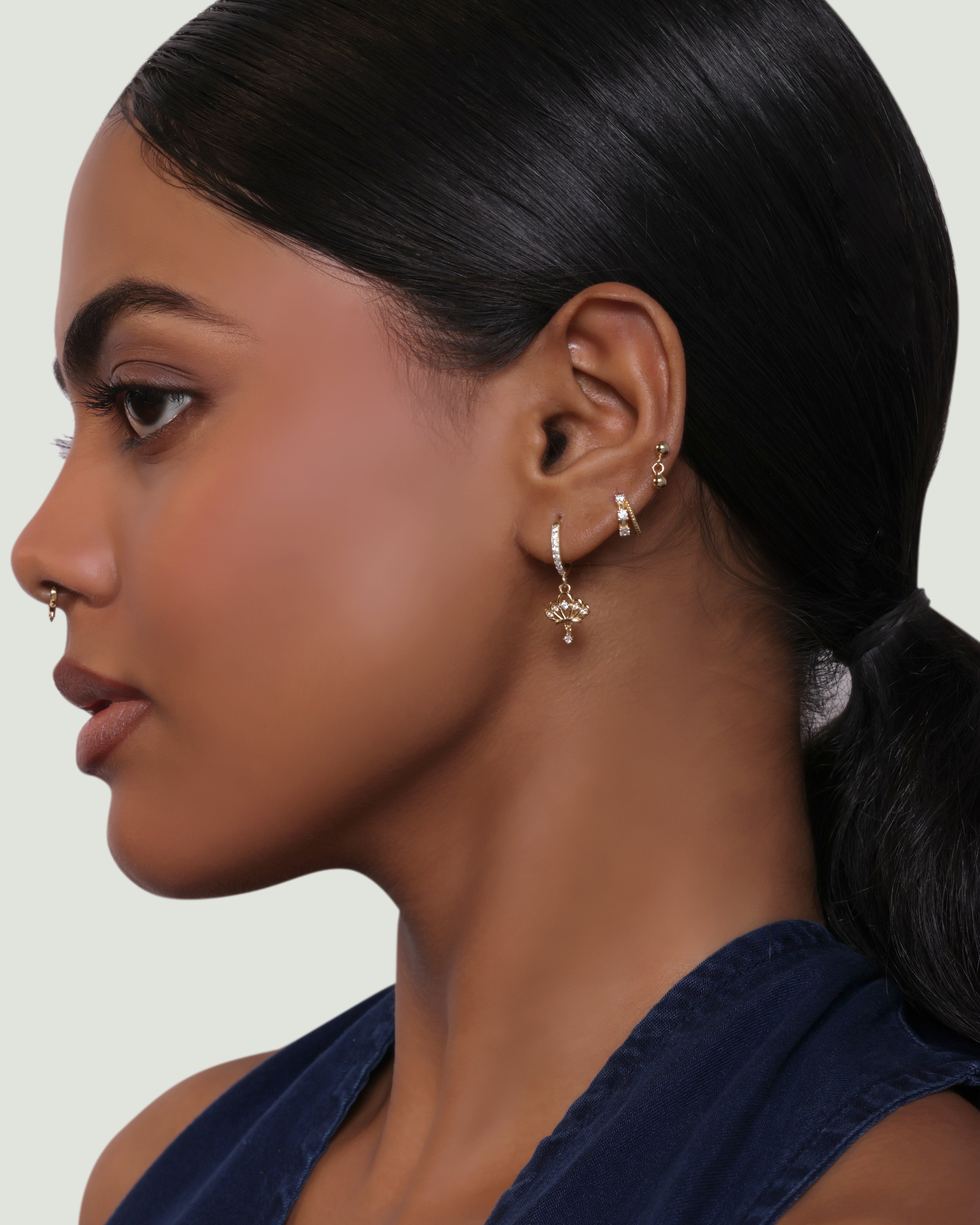 Plain Pendulum Screw Studs Earrings