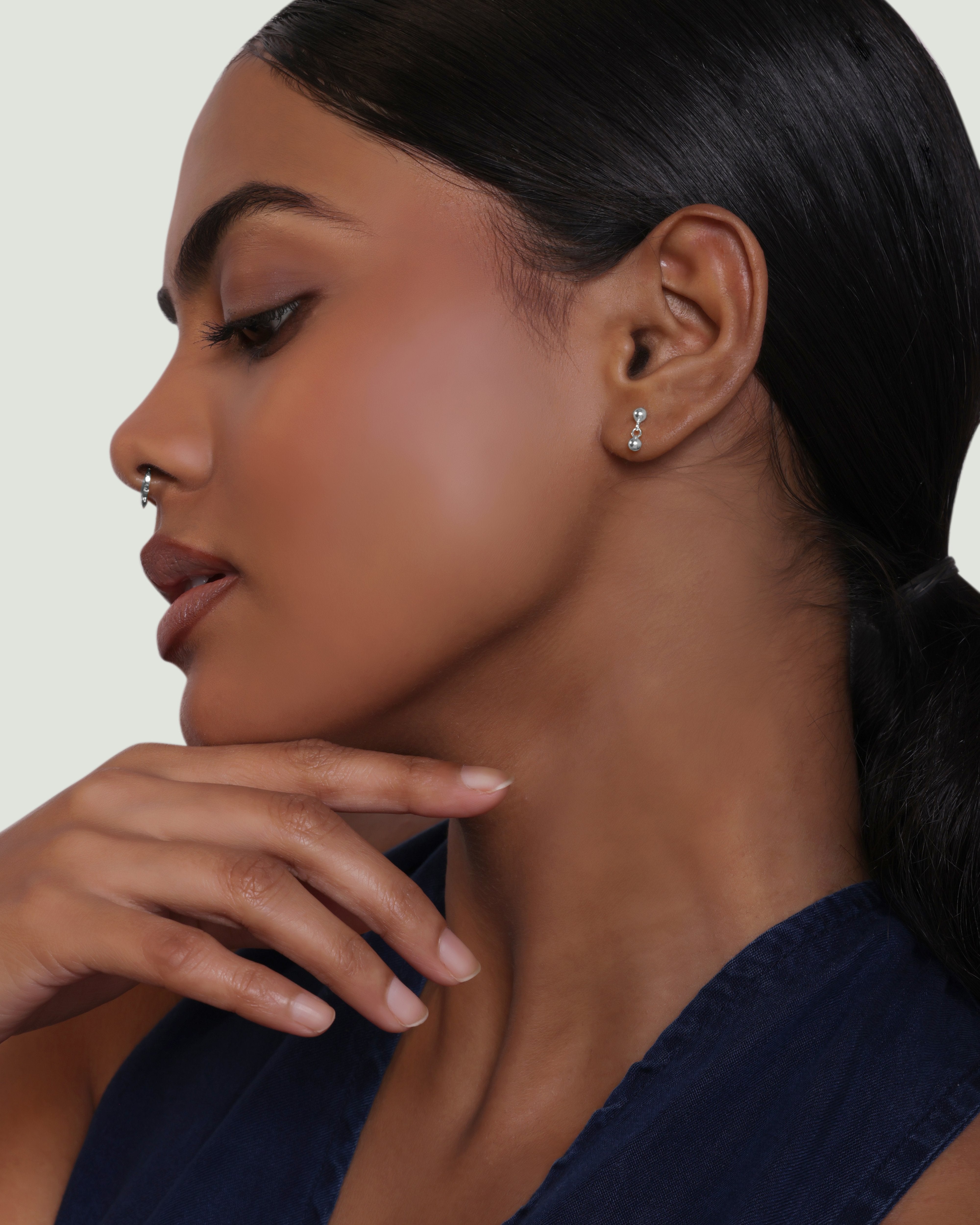 Plain Pendulum Screw Studs Earrings