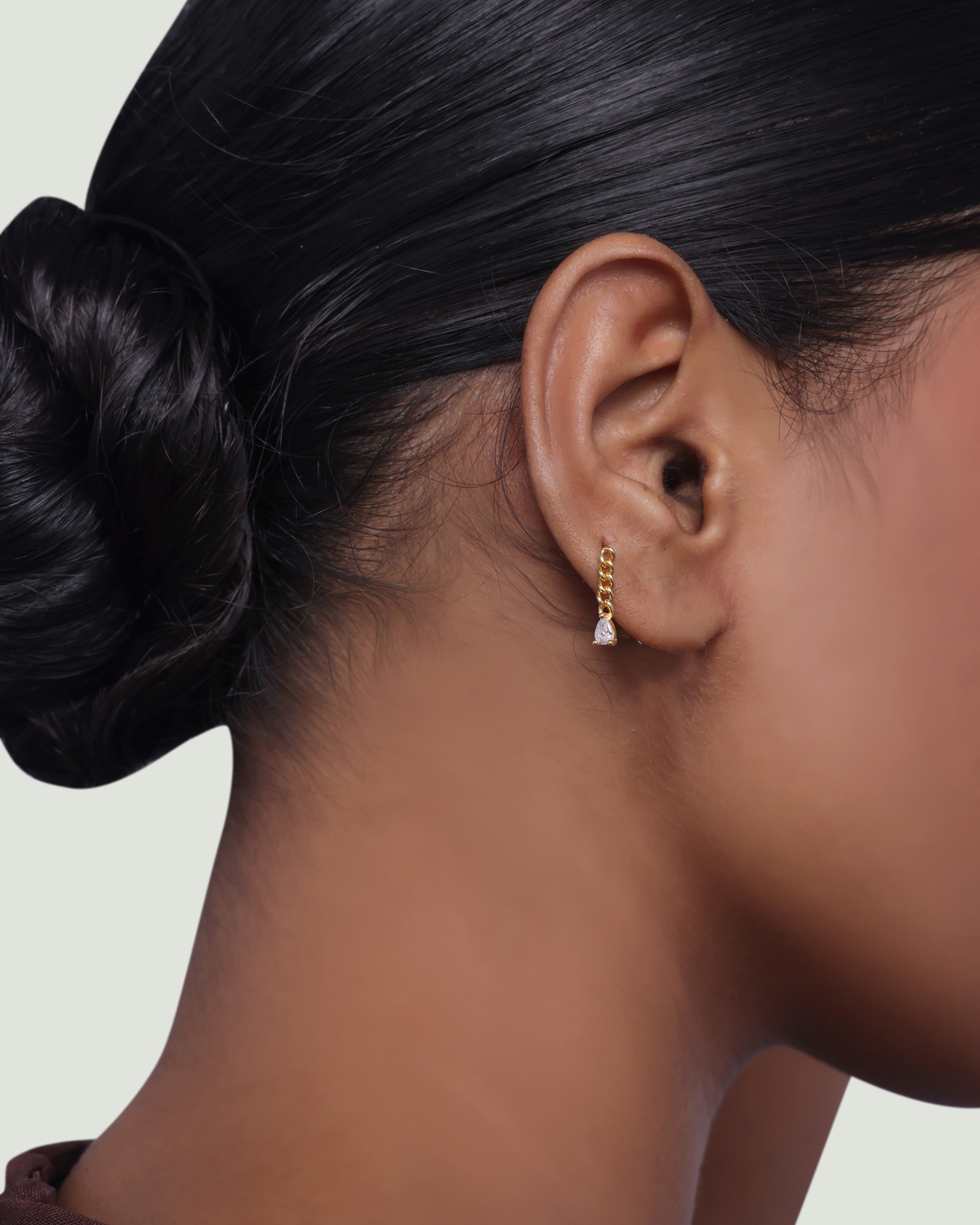 Chain Connect Drop Screw Studs Earrings