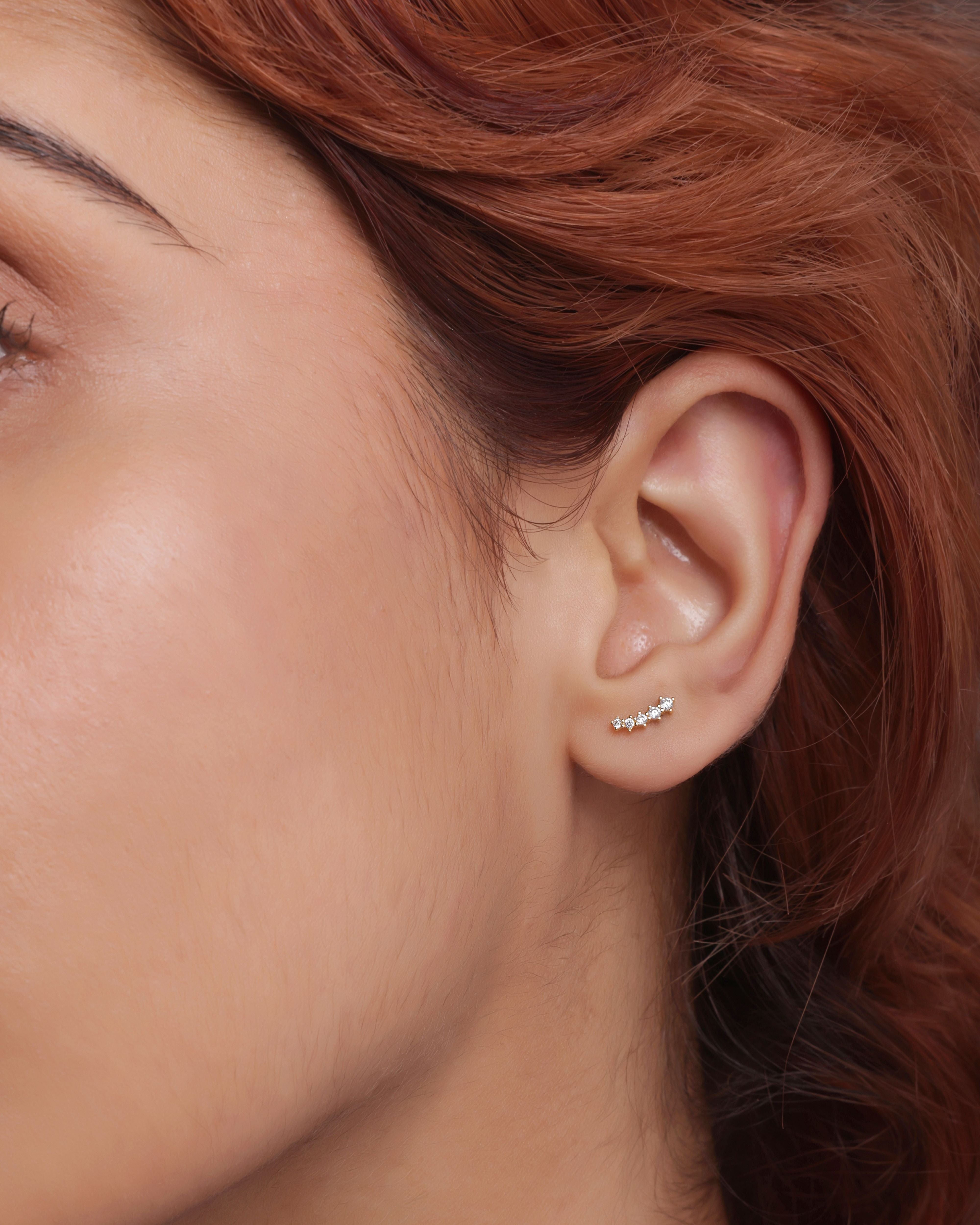 Five Stone Climber Studs Earrings