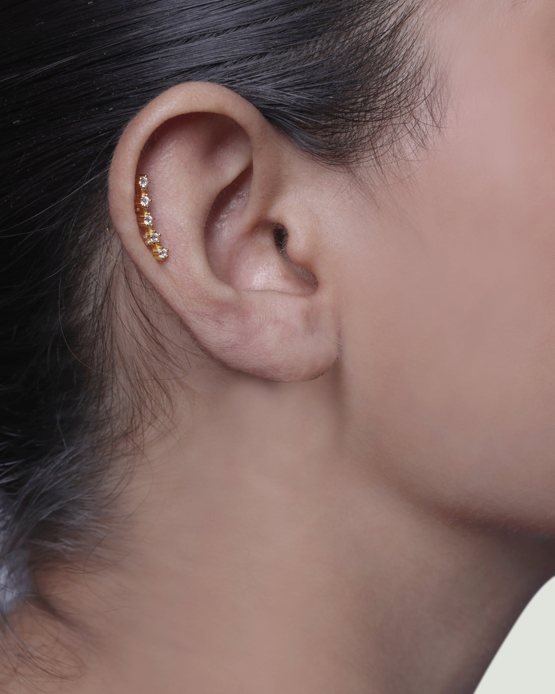 Five Stone Climber Extended Stud Earrings
