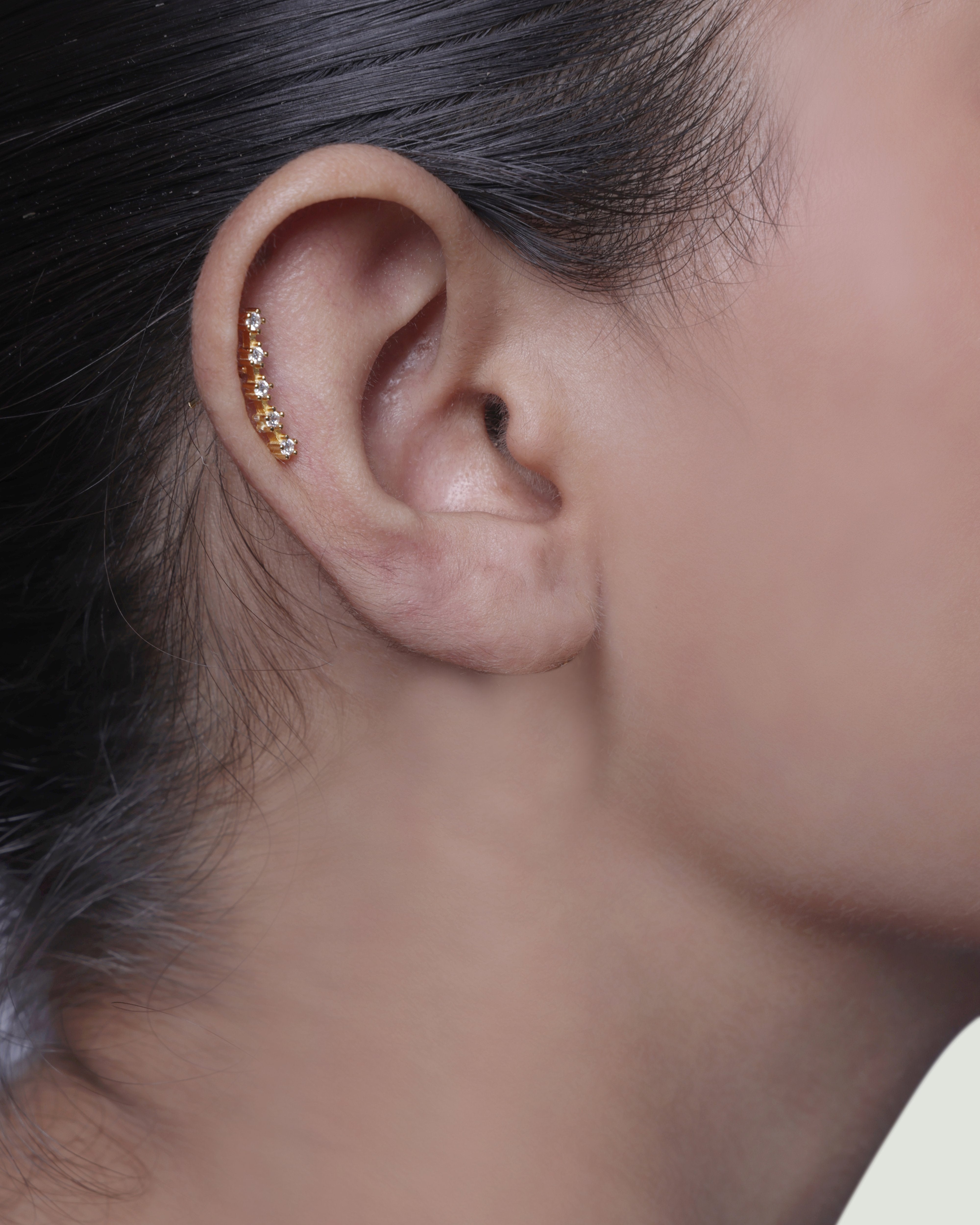 Five Stone Climber Extended Stud Earrings
