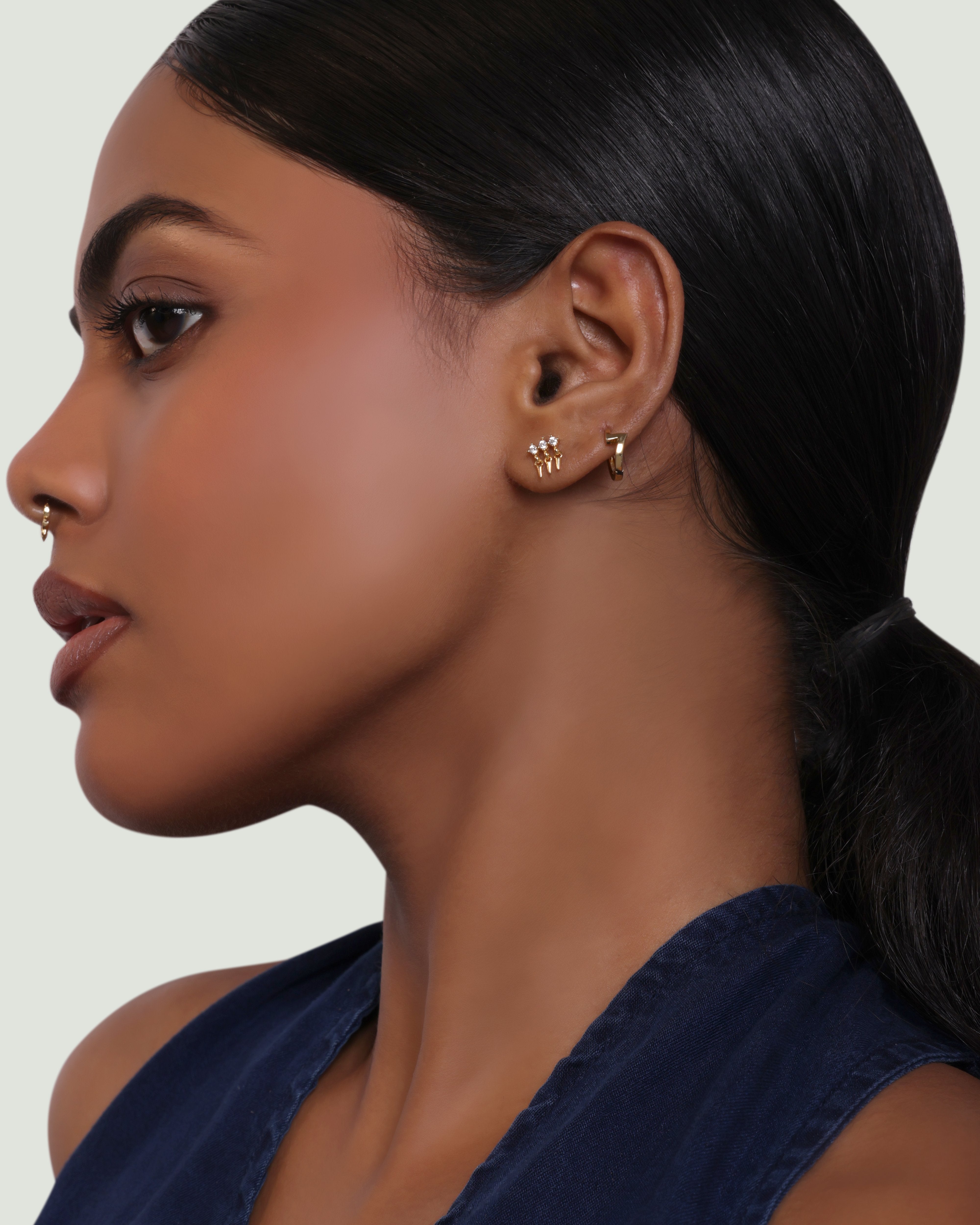 Trilogy Sparkle Studs Earrings