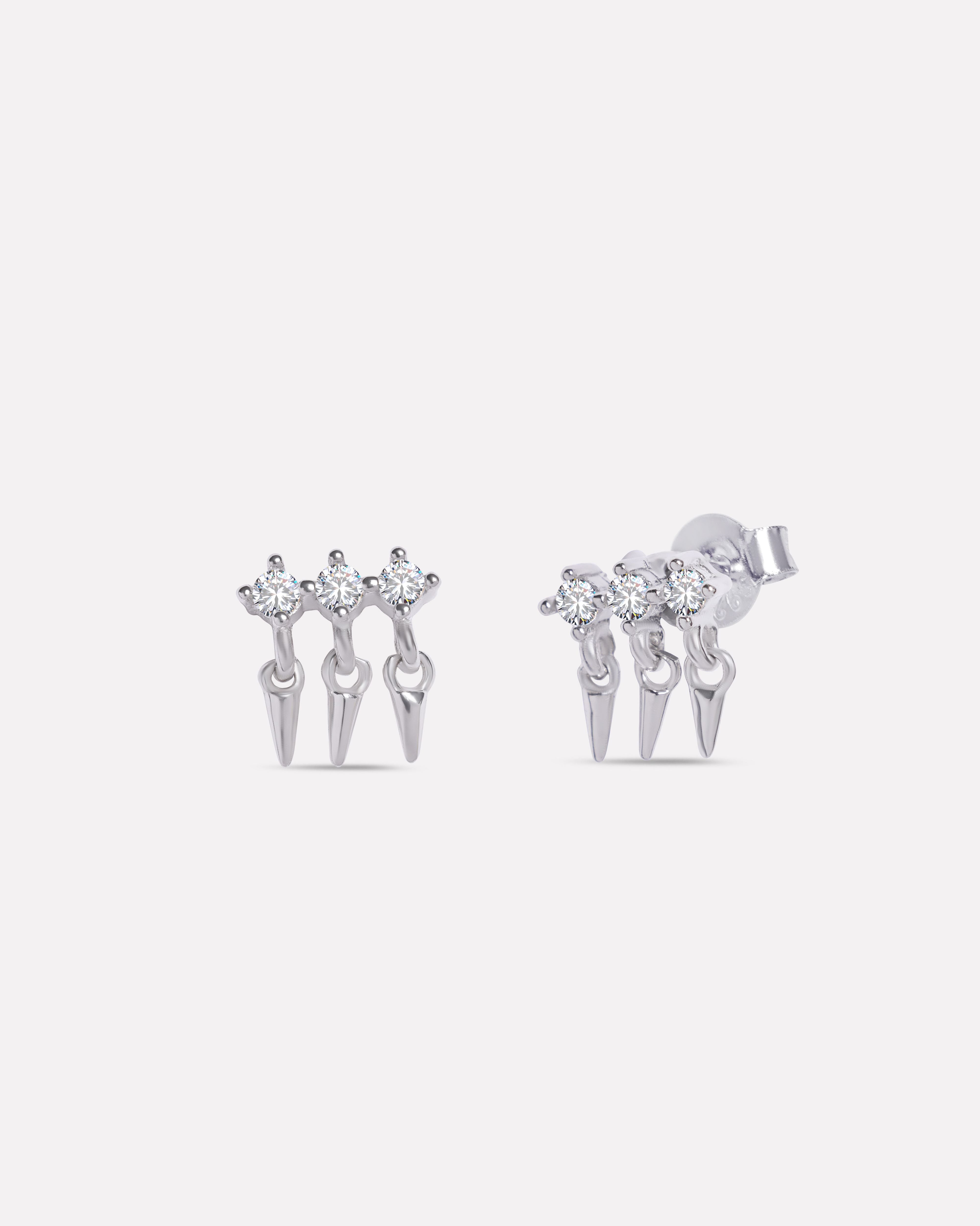 Trilogy Sparkle Studs Earrings