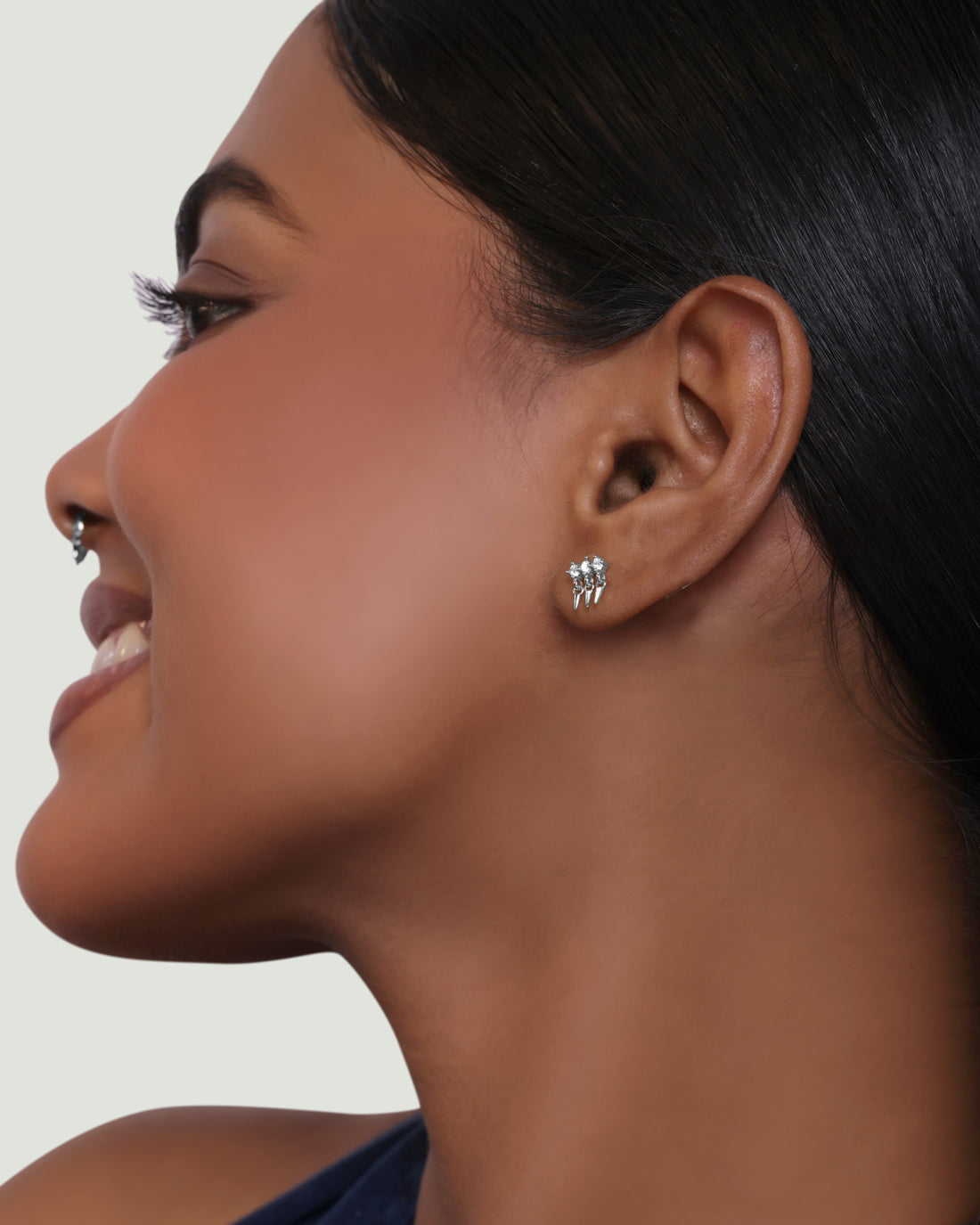 Trilogy Sparkle Studs Earrings