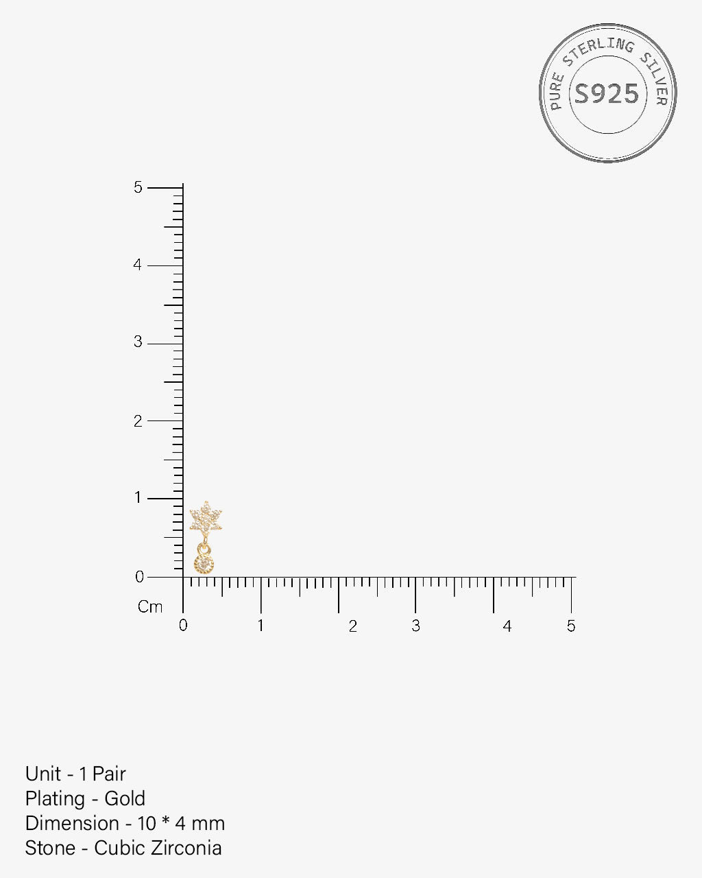 Flower Dangler Zirconia Drop Stud Earrings