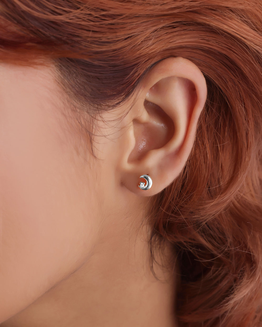 Mismatched Star With A Moon Combination Stud Earrings