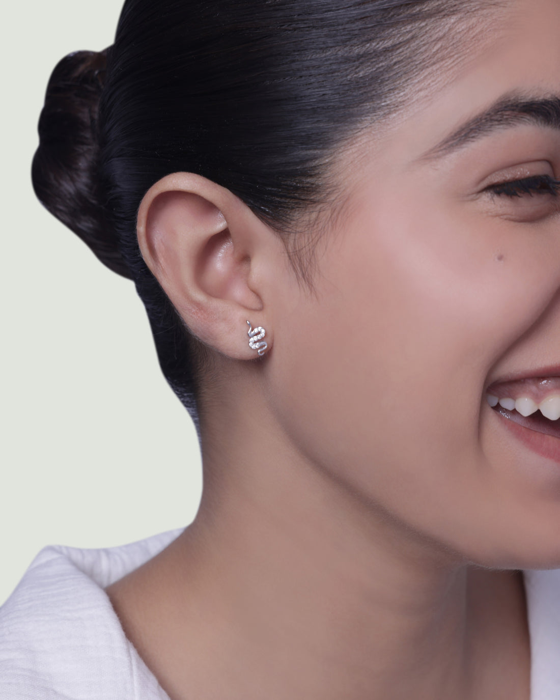 Serpentis-Cubic Zirconia Snake Stud Earrings