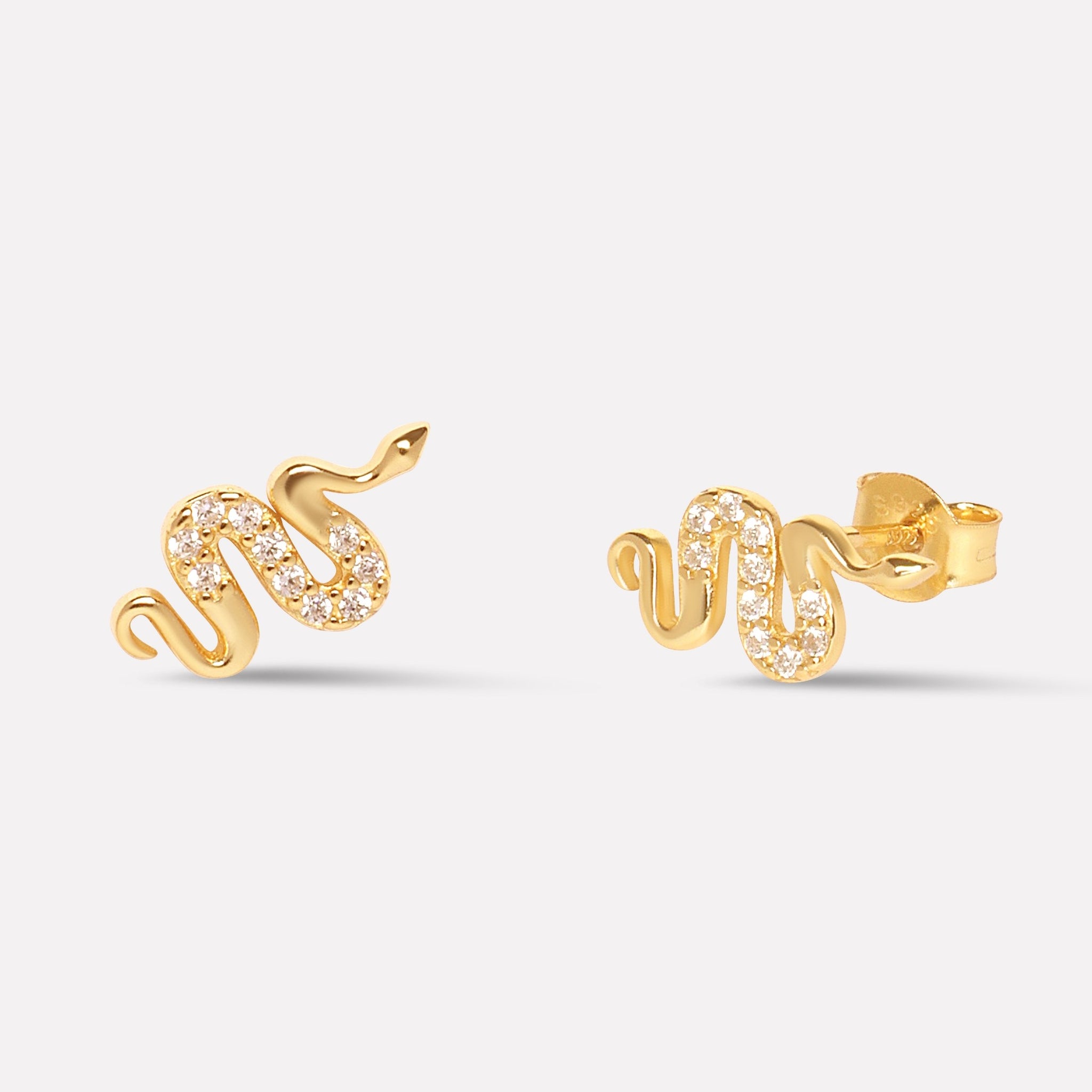 Serpentis-Cubic Zirconia Snake Stud Earrings
