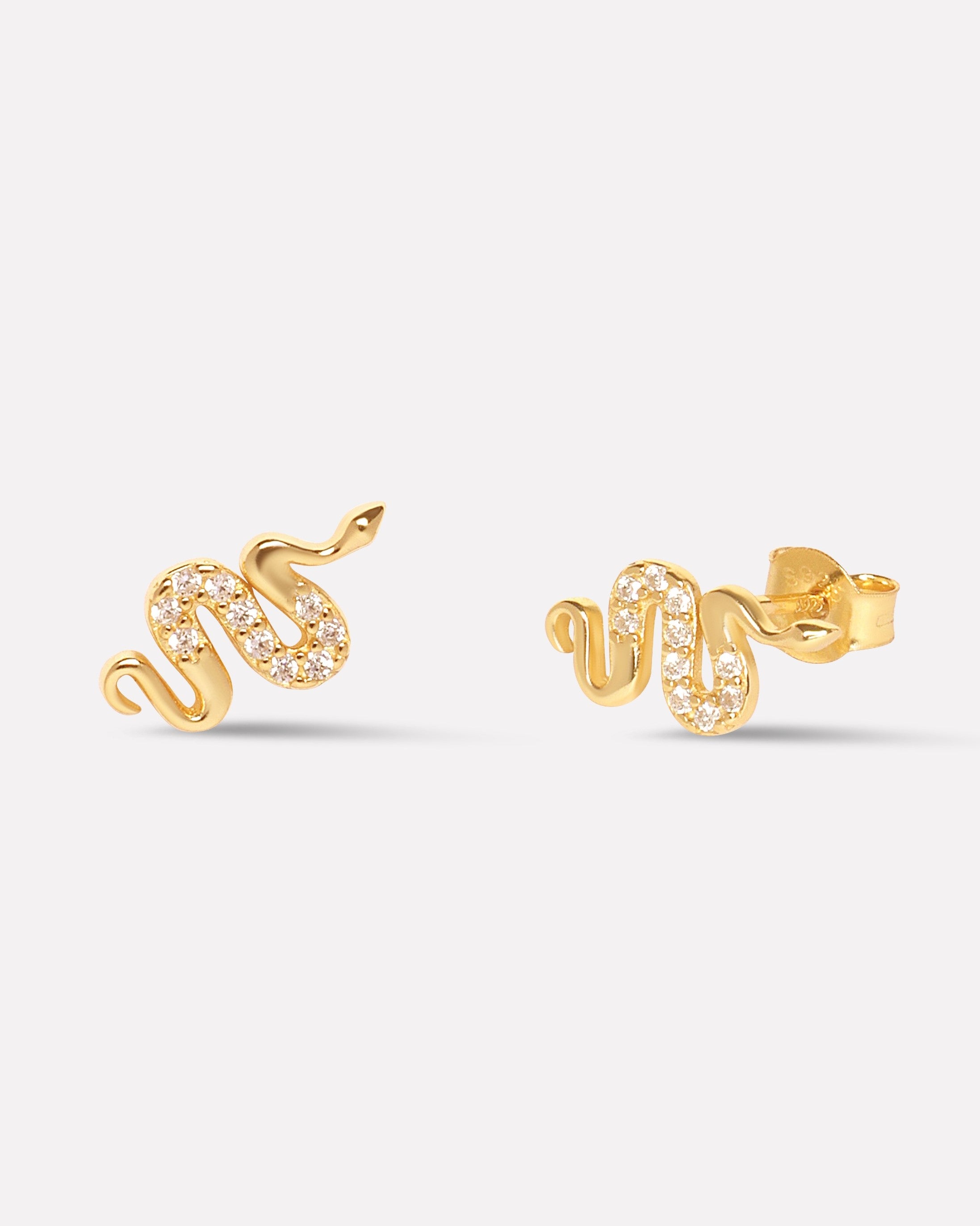 Serpentis-Cubic Zirconia Snake Stud Earrings