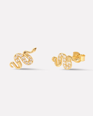 Serpentis-Cubic Zirconia Snake Stud Earrings