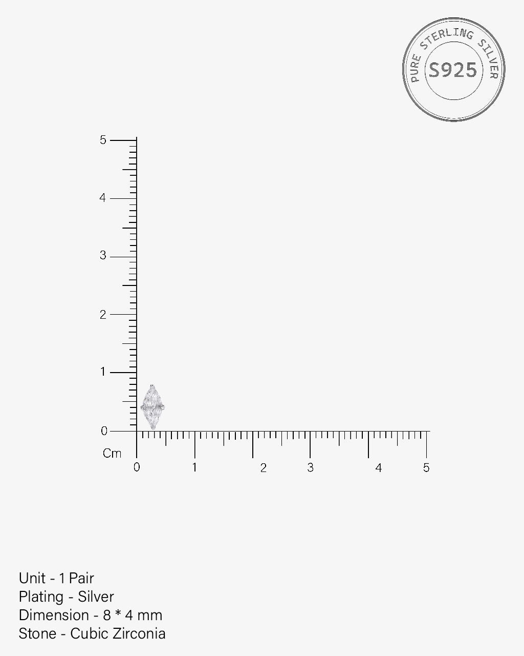 Single Marquise Stud Earrings