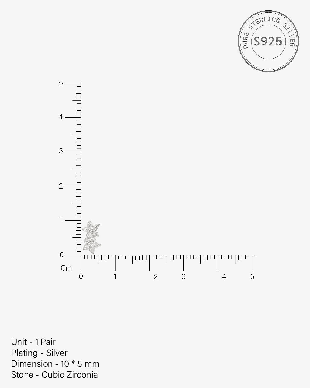 Twin Flower Zircon Paved Stud Earrings