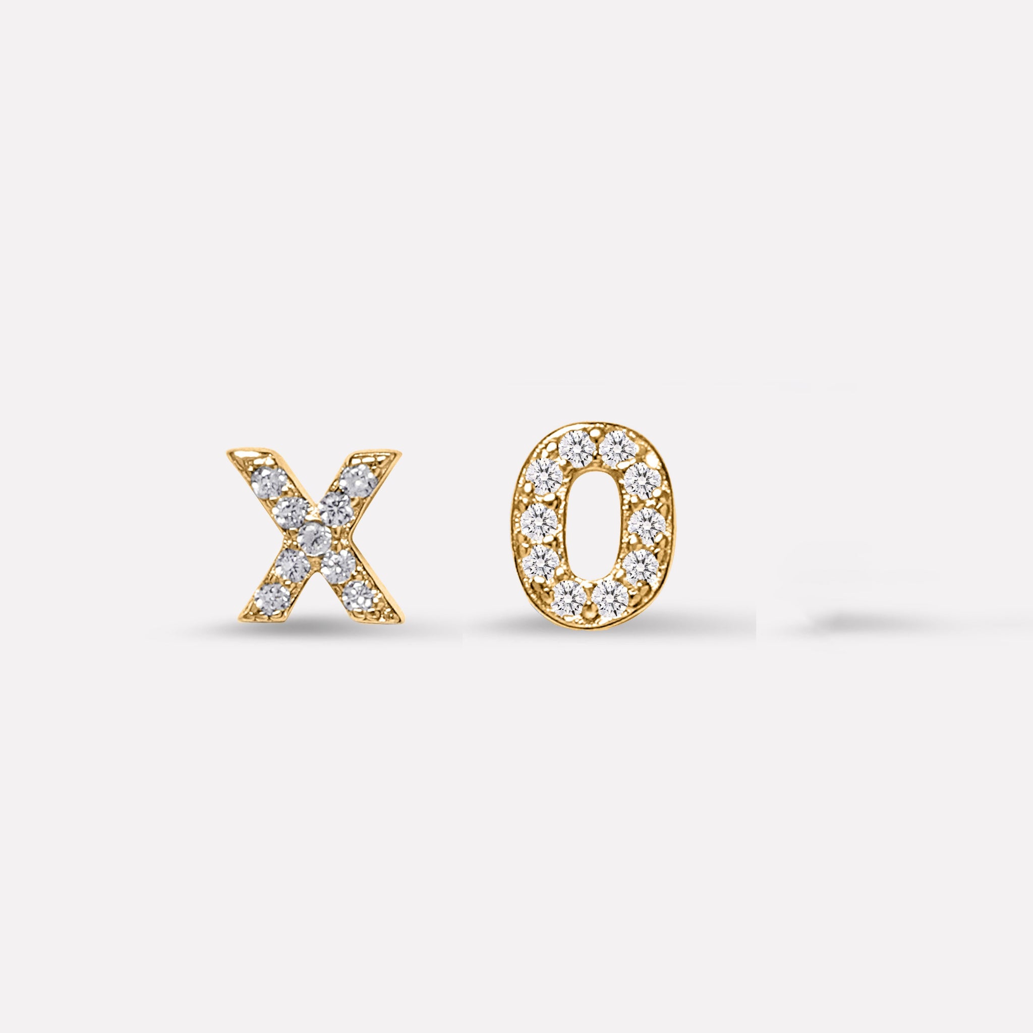 Xo Zirconia Mismatched Stud Earrings