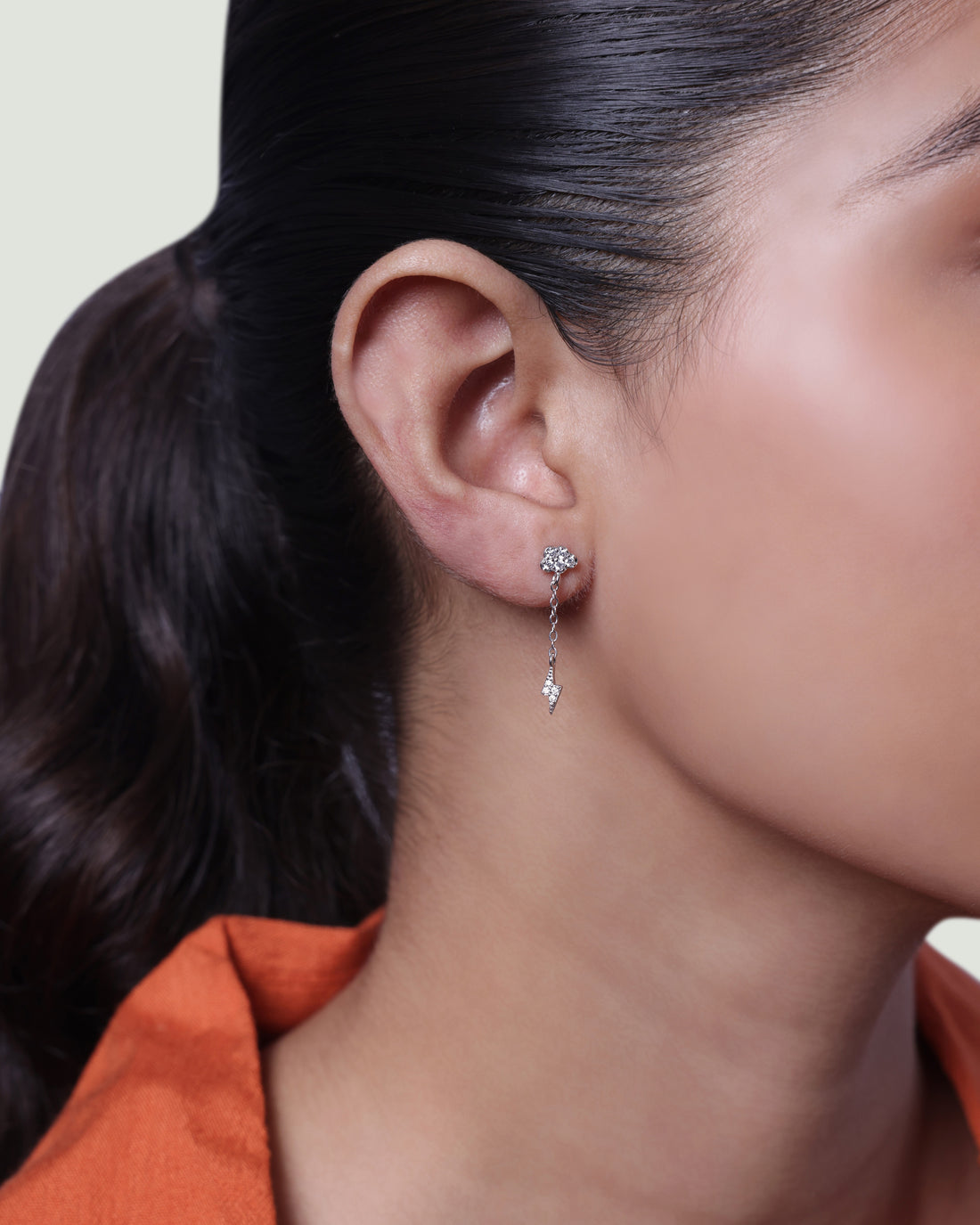 Zirconia Lightning Earrings Studs Earrings