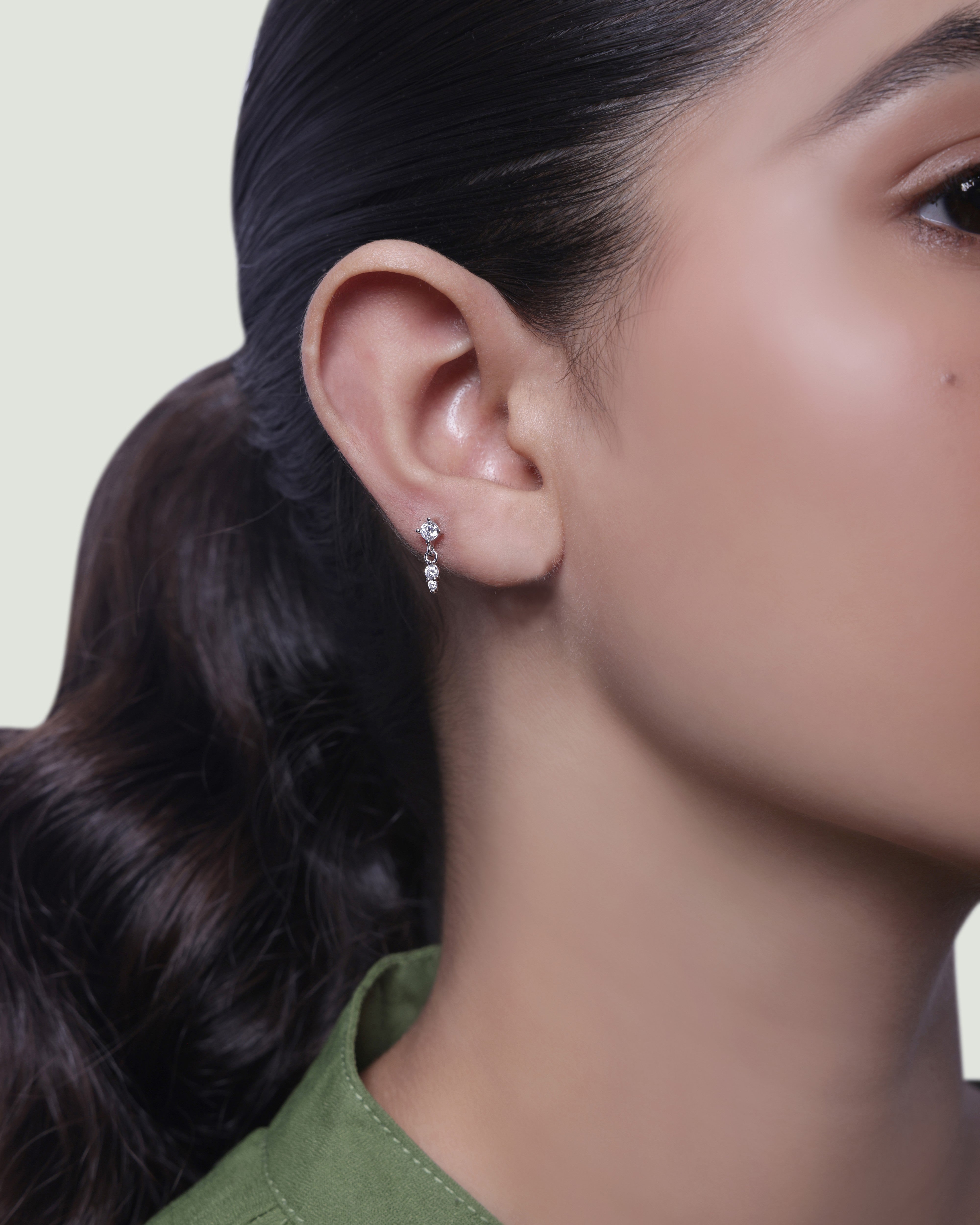 Droplet Bar Stud Earrings