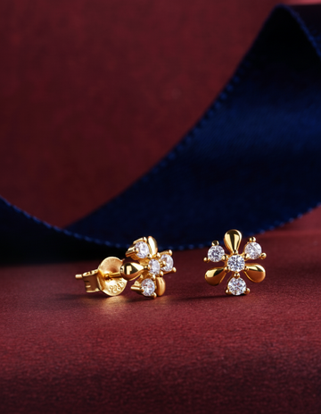 Icy Blush - Everyday Floral Stud Earrings