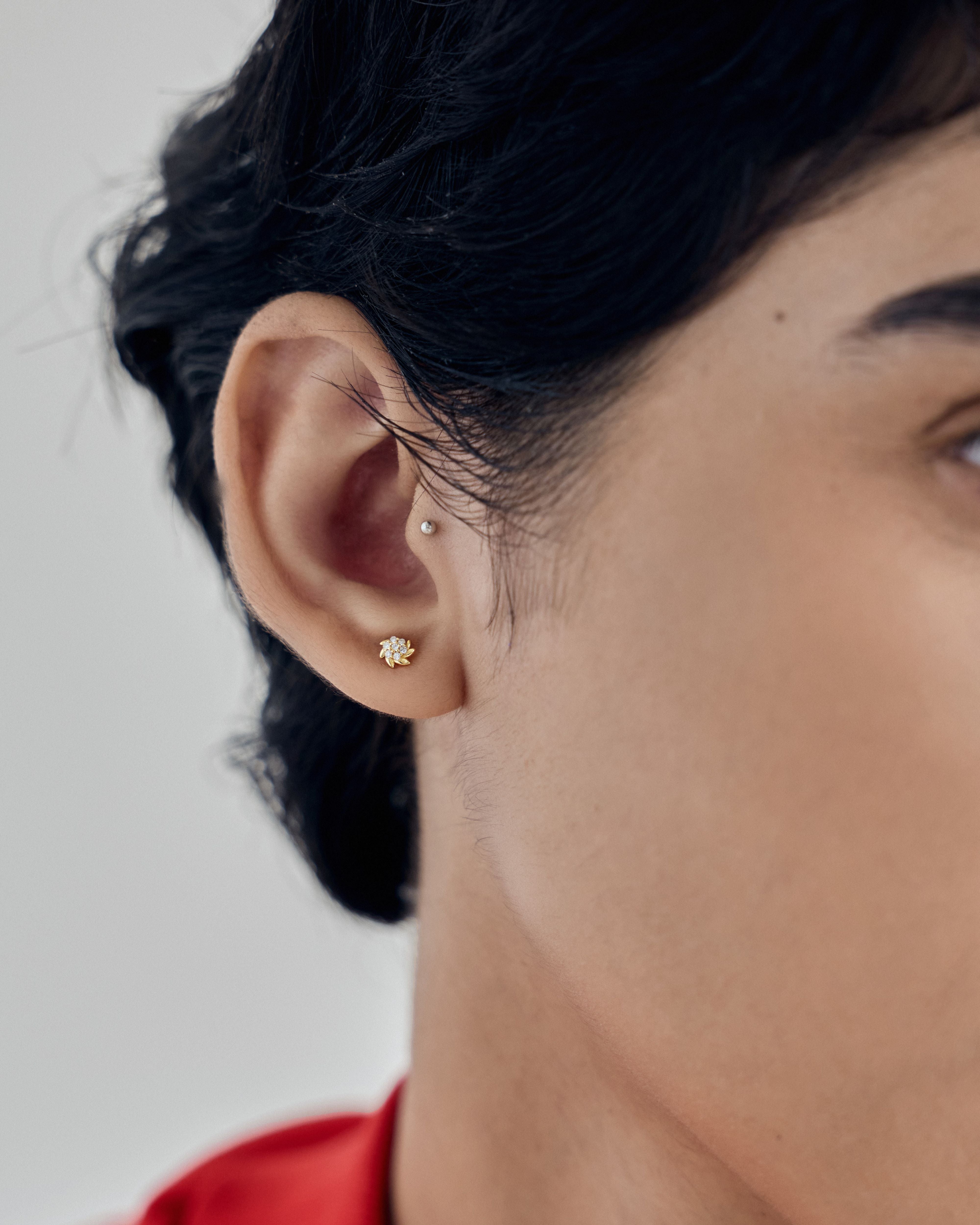 Crest Bezel Flatback Stud