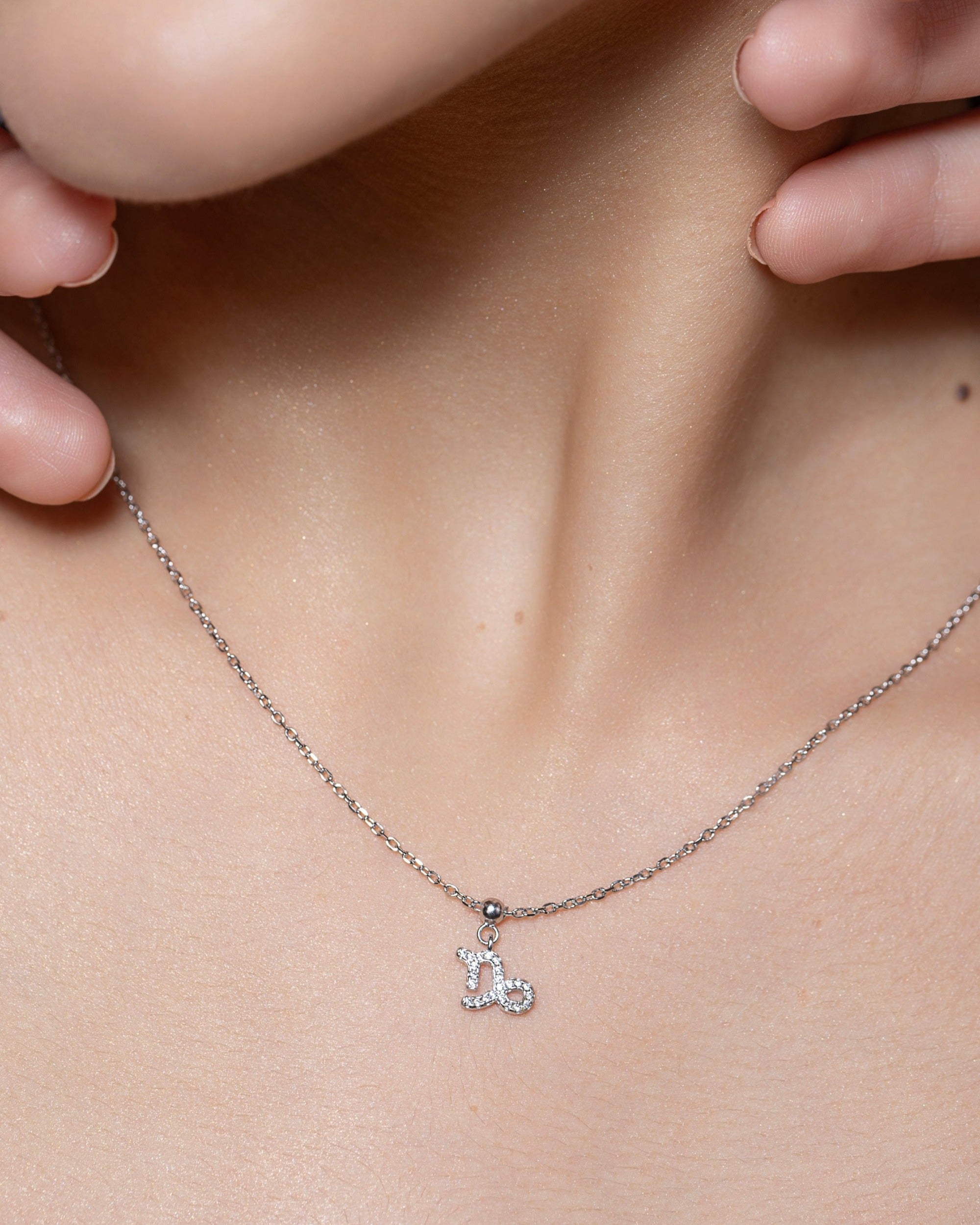 Capricorn Stone Pave Zodiac Necklace