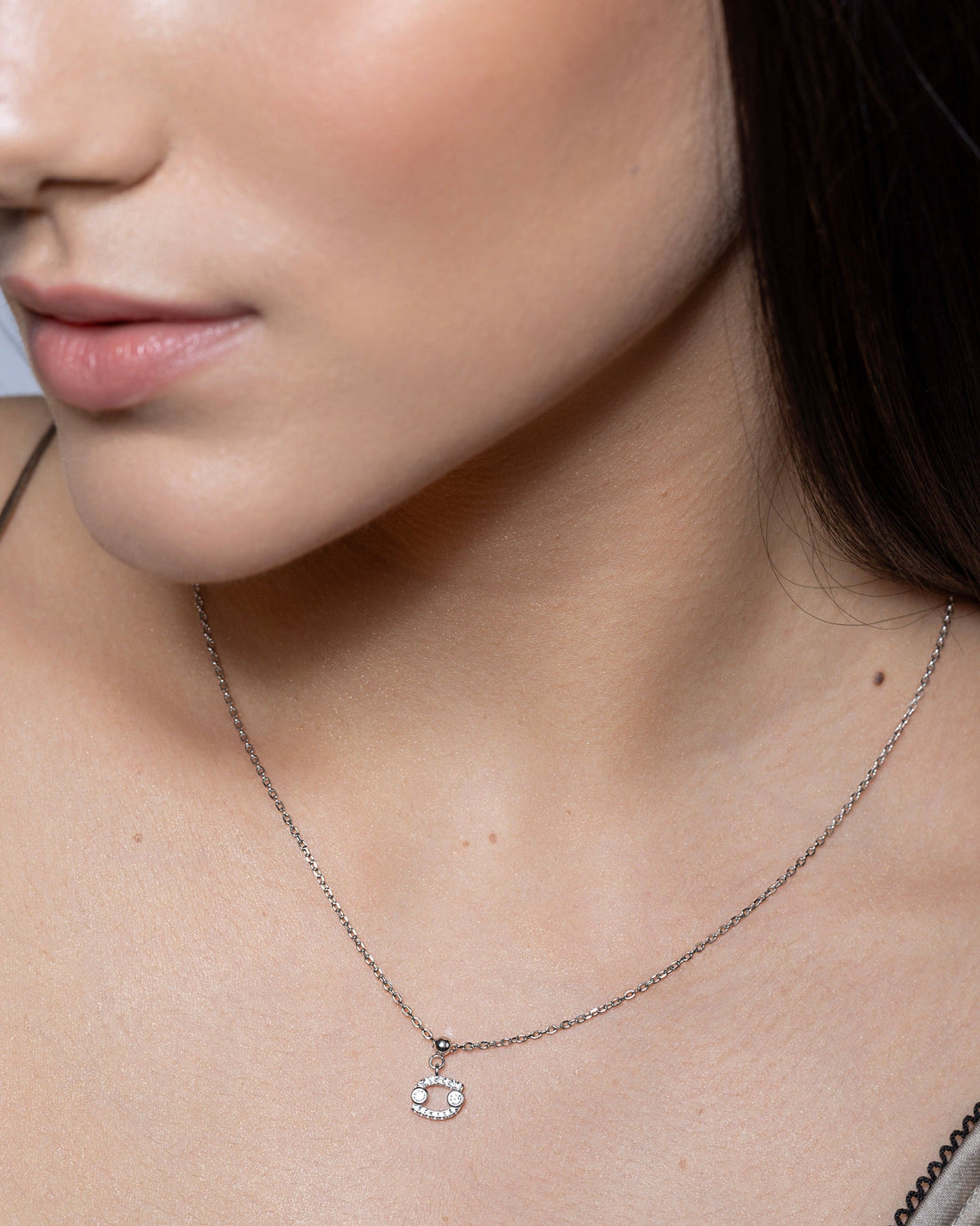 Cancer Stone Pave Zodiac Necklace